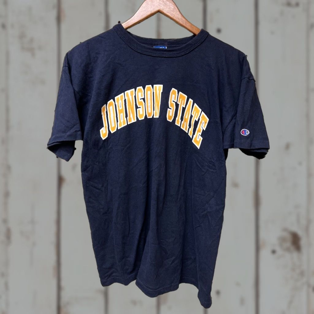 Champion VINTAGE Champion Johnson State College Blue T-shirt 80s Crew Neck Short Sleeve Men XL, Solid Cotton, Single Stitch, As Is, 80s Size US XL / EU 56 / 4 - 1 Thumbnail
