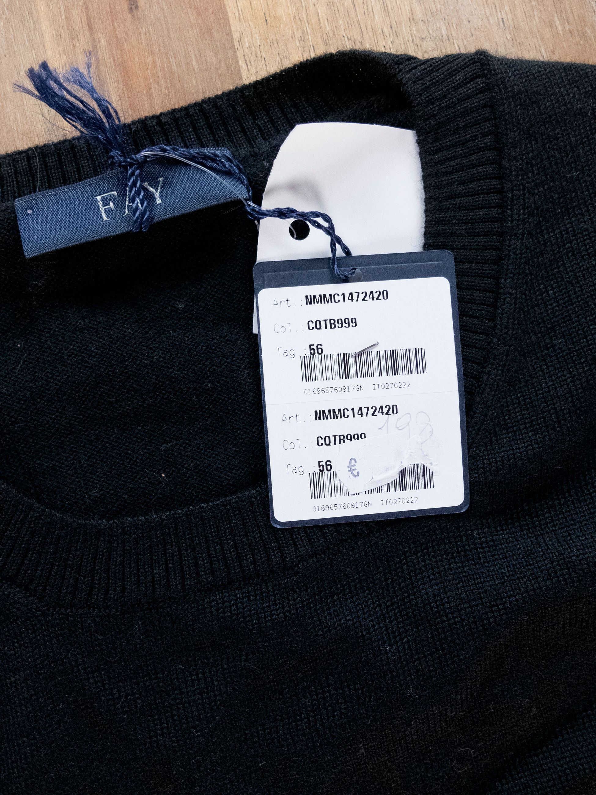 Fay FAY black virgin wool crewneck sweater 56 XXXL 3XL NWT Size US XXL / EU 58 / 5 - 3 Thumbnail