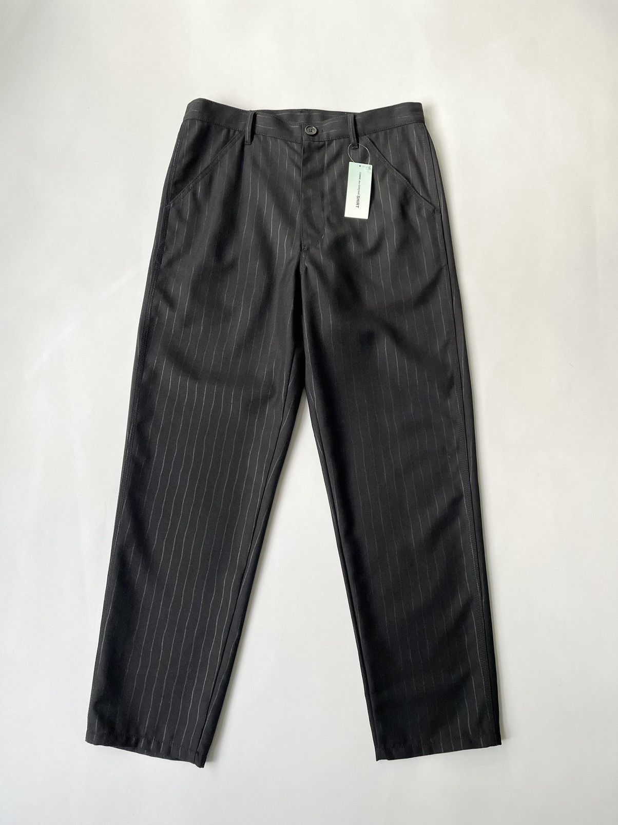 Comme des Garcons Black Pinstripe Wool Utility Trousers Size US 32 / EU 48 - 15 Thumbnail