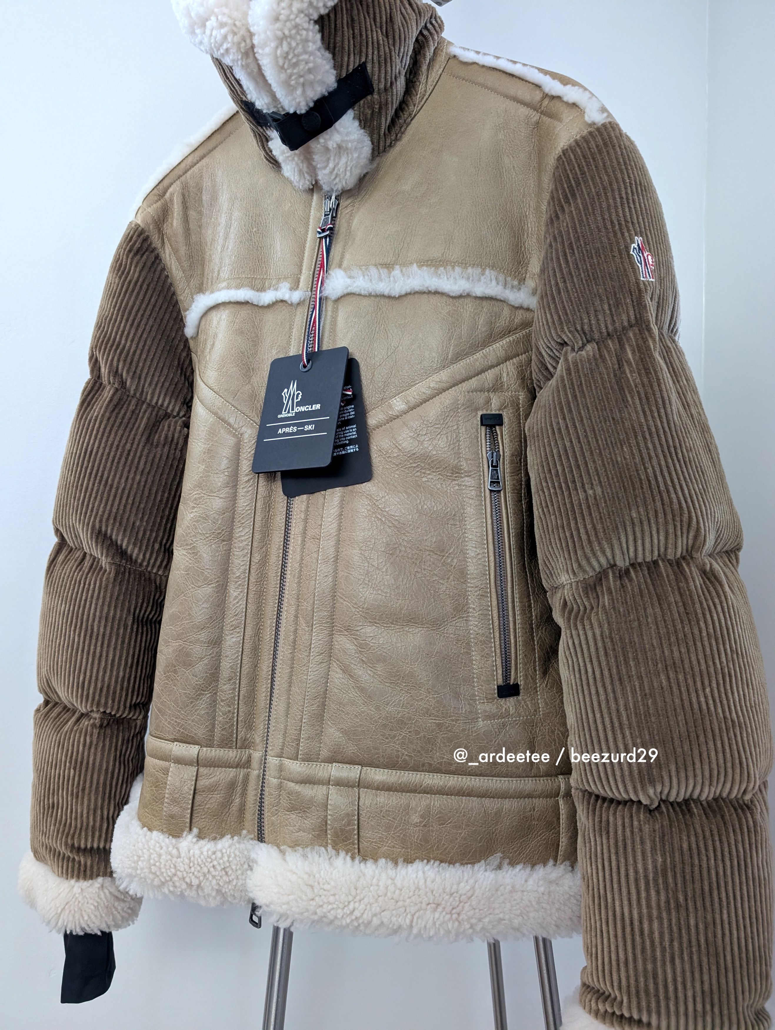Moncler Grenoble *NEW* $8K SHEARLING LEATHER/DOWN ARGENS PUFFER JACKET Size US M / EU 48-50 / 2 - 2 Thumbnail