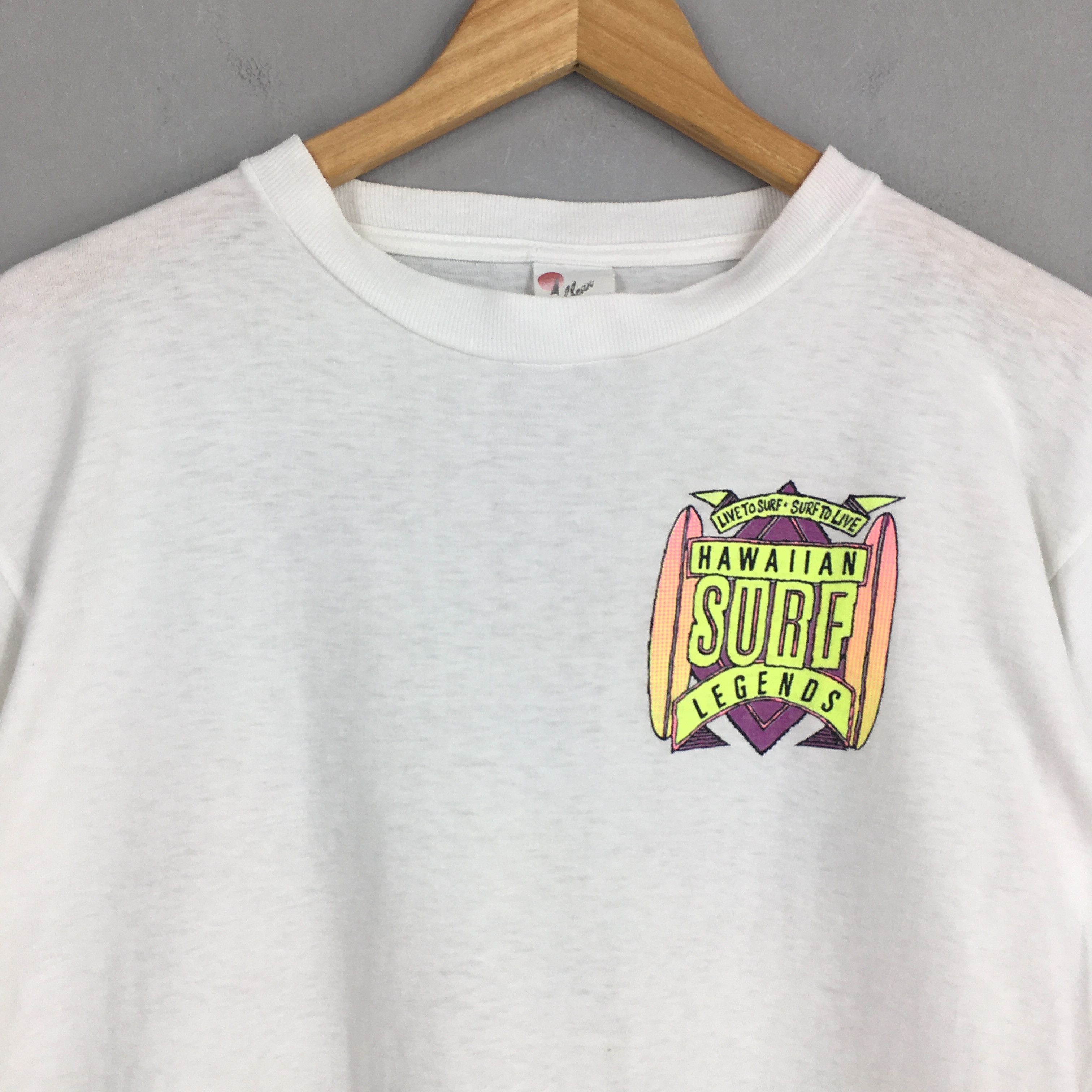 Caribbean × Vintage Vintage 1980's Hawaiian Surf White Tshirt Medium Size US M / EU 48-50 / 2 - 4 Thumbnail