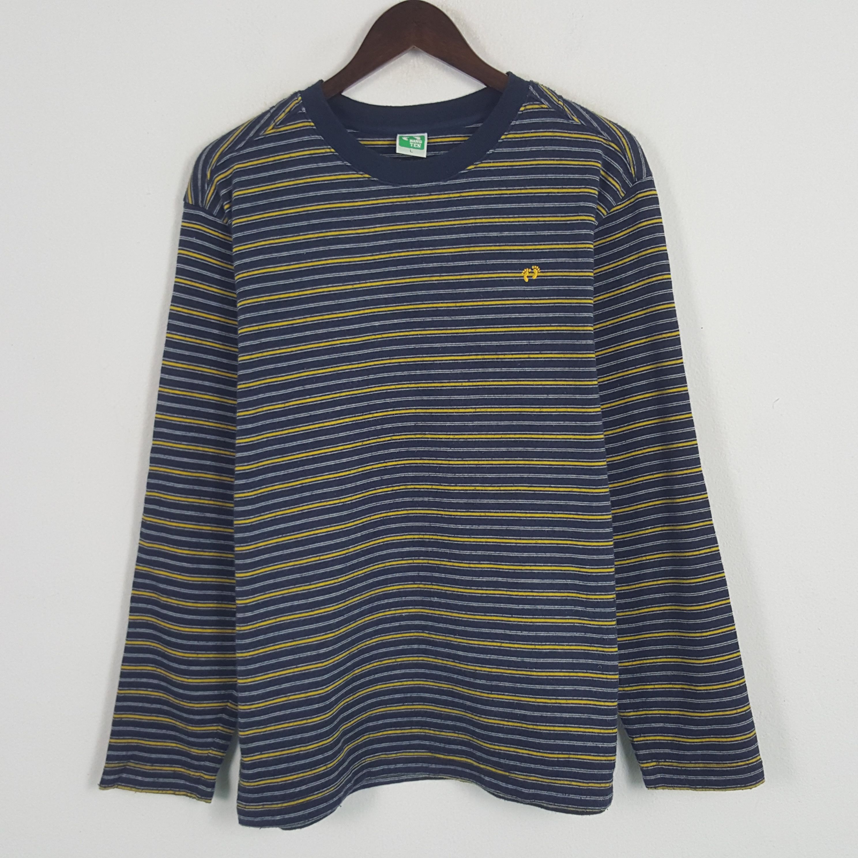 Hang Ten × Vintage Vintage Hang Ten Stripe Long Sleeve Tshirt Size US S / EU 44-46 / 1 - 1 Thumbnail
