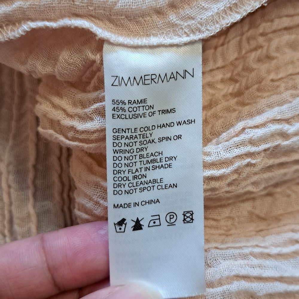 Zimmermann Zimmermann Bayou Elegant Shirred Crinckled Cotton Blend Crea Size 28" / US 6 / IT 42 - 4 Thumbnail