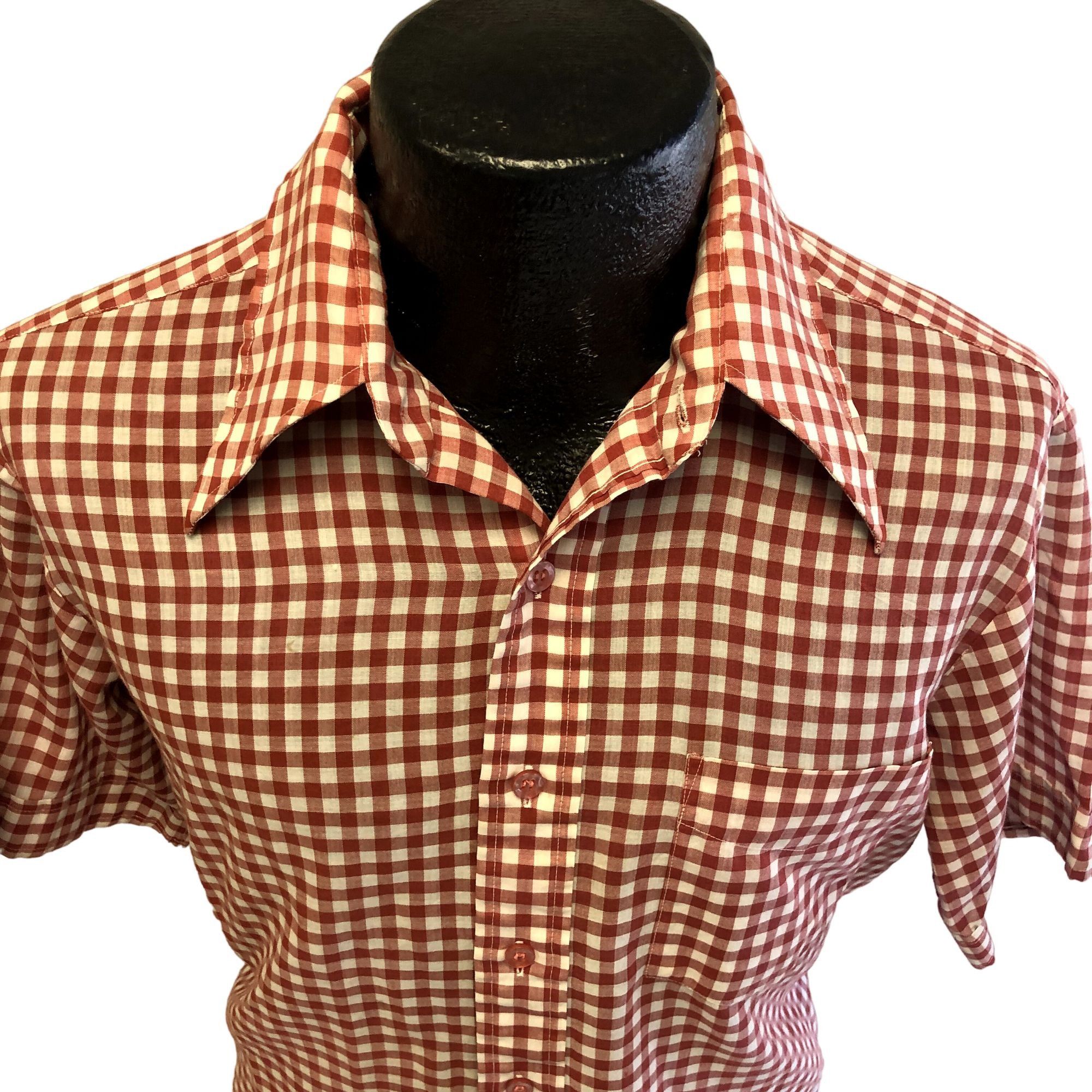 Other Vtg David Harrison Red CHECKERED MoD BUTTERFLLY Collar Shirt Size US L / EU 52-54 / 3 - 2 Thumbnail