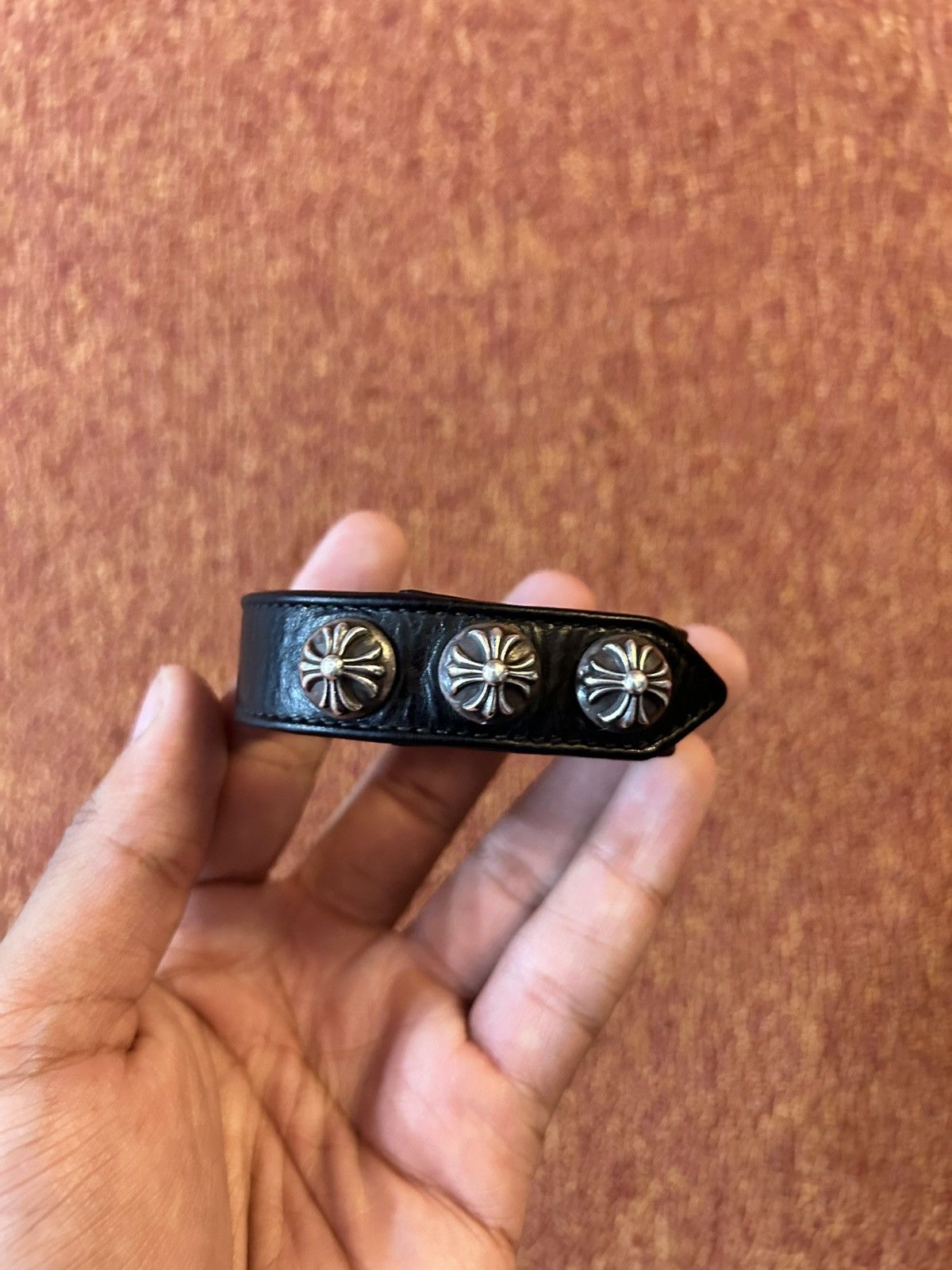 Chrome Hearts Chrome hearts leather snap bracelet | Grailed