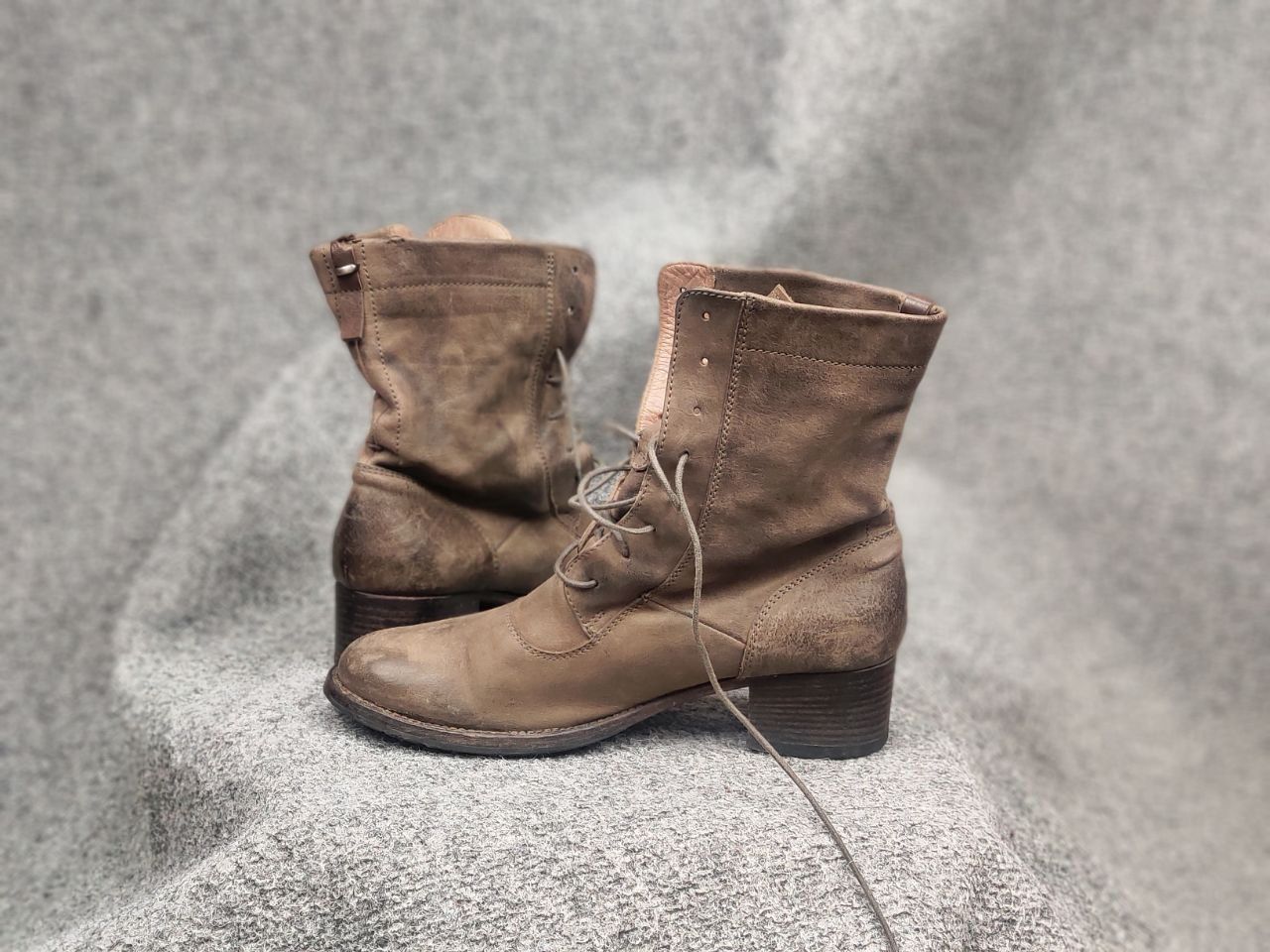 Pantanetti Pantanetti Design Brown Faded Leather Lace Up Ankle Boots Size US 10 / IT 40 - 14 Thumbnail