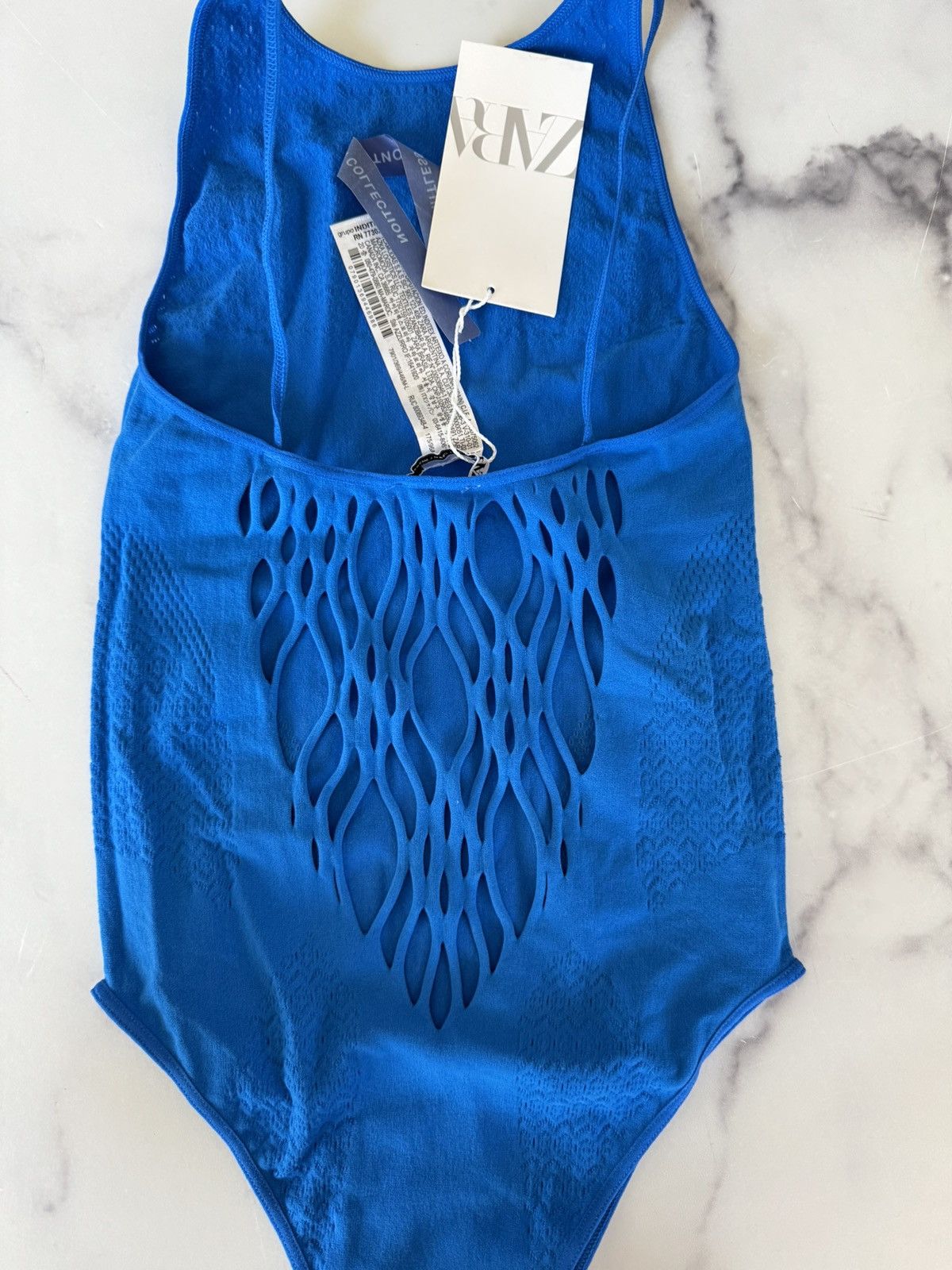 Zara Zara women’s electric royal blue mesh high neck bodysuit Size M / US 6-8 / IT 42-44 - 10 Thumbnail
