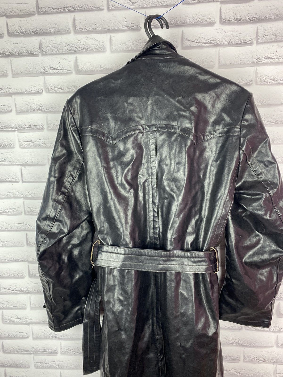 Leather Black vintage leather frock cape coat Size US L / EU 52-54 / 3 - 12 Thumbnail