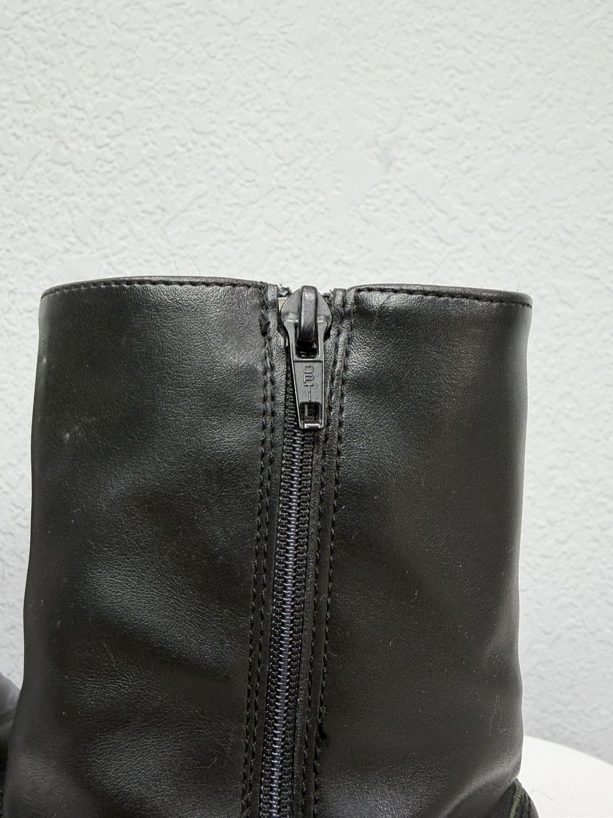 Hedi Slimane Vintage YSL Vibe Black Leather Heeled Biker Boots Grunge Y2K Size US 8 / EU 41 - 17 Thumbnail