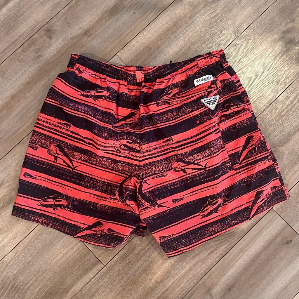 Columbia Columbia PFG Pink Pattern Athletic Shorts Men XL Bin J-43 Size US 38 / EU 54 - 4 Thumbnail