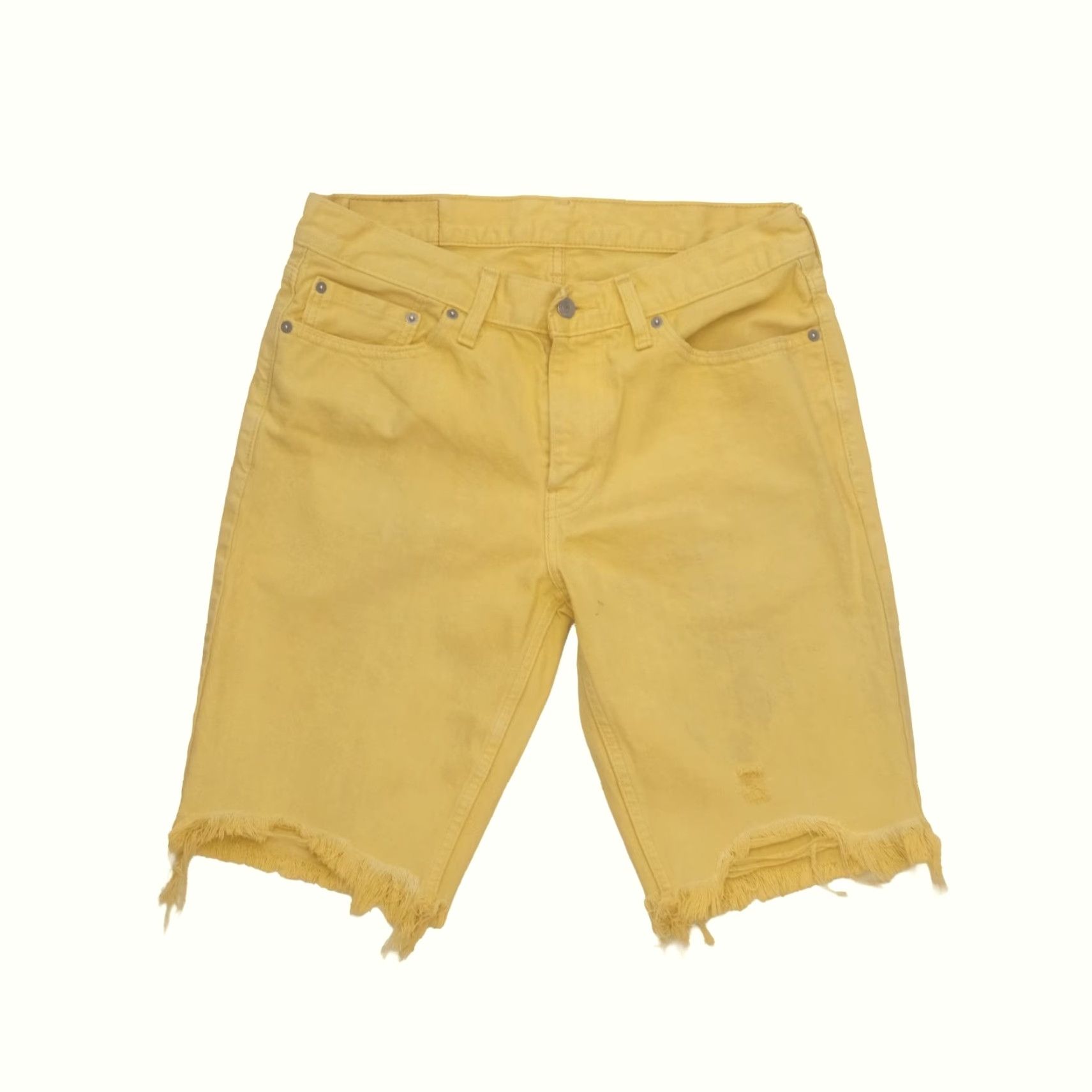 Levi's VINTAGE LEVI'S 511 YELLOW CUT OFF DENIM SHORTS 11" 32 Women 90s Retro Distressed Cotton Size 24" / US 00 / IT 34 - 3 Thumbnail