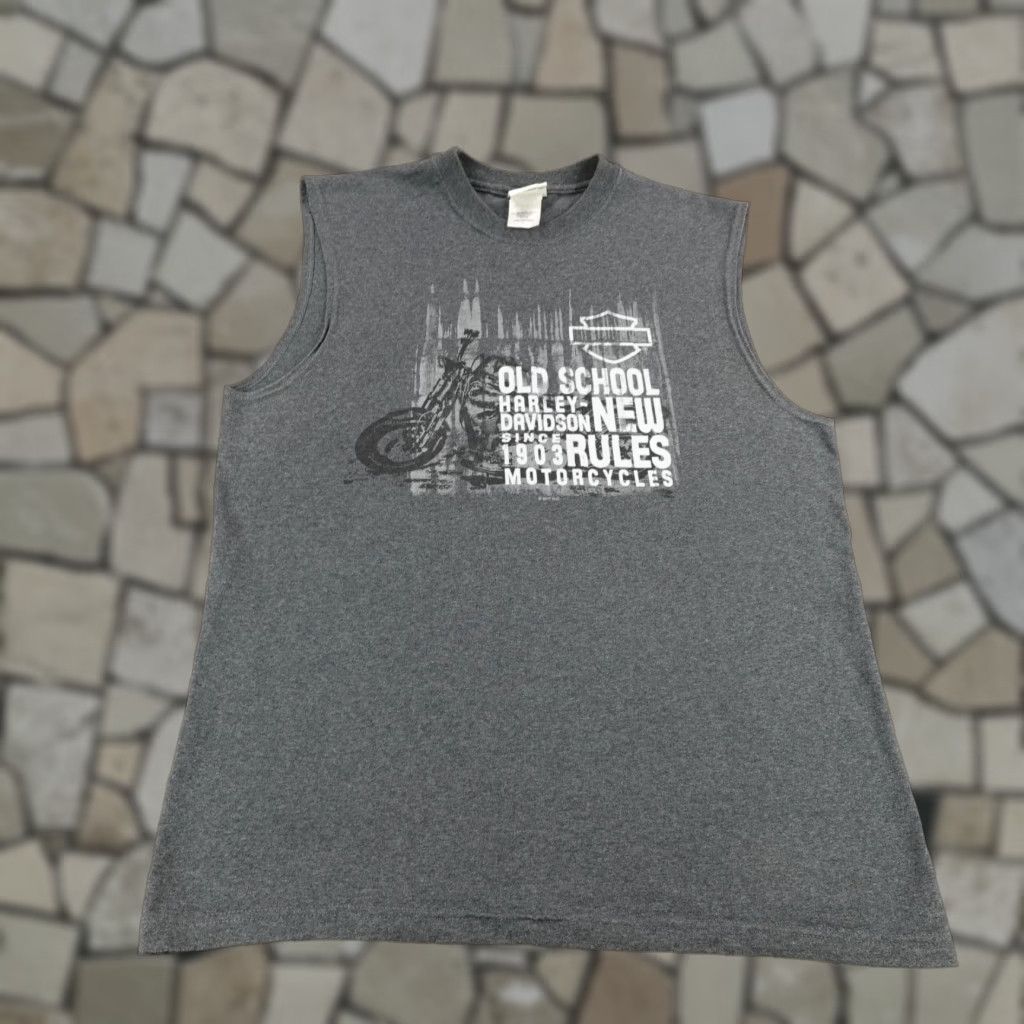 Harley Davidson Harley-Davidson Shirt Men L Gray Sleeveless Tank Top Biker Motorcycle Crew Neck Graphic Print T-Shirt 90s? Size US L / EU 52-54 / 3 - 1 Thumbnail