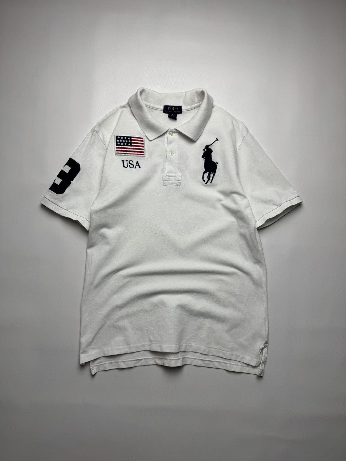Polo Ralph Lauren Polo Ralph Lauren USA Big Pony Polo Shirt - White Size US L / EU 52-54 / 3 - 2 Thumbnail