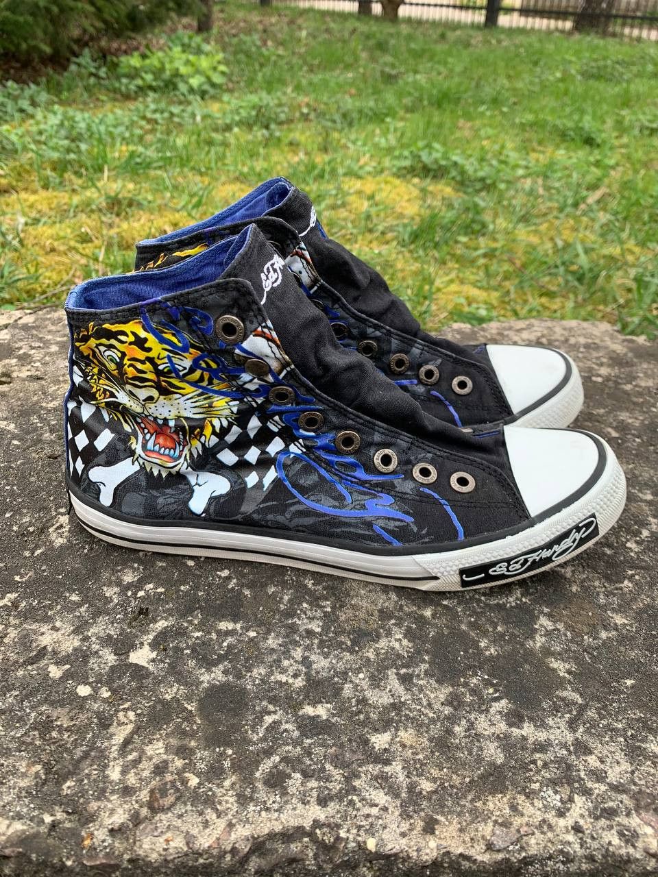 Ed Hardy Streetwear Vintage Ed hardy sneakers hi top tattoo vintage rare y2k Grailed