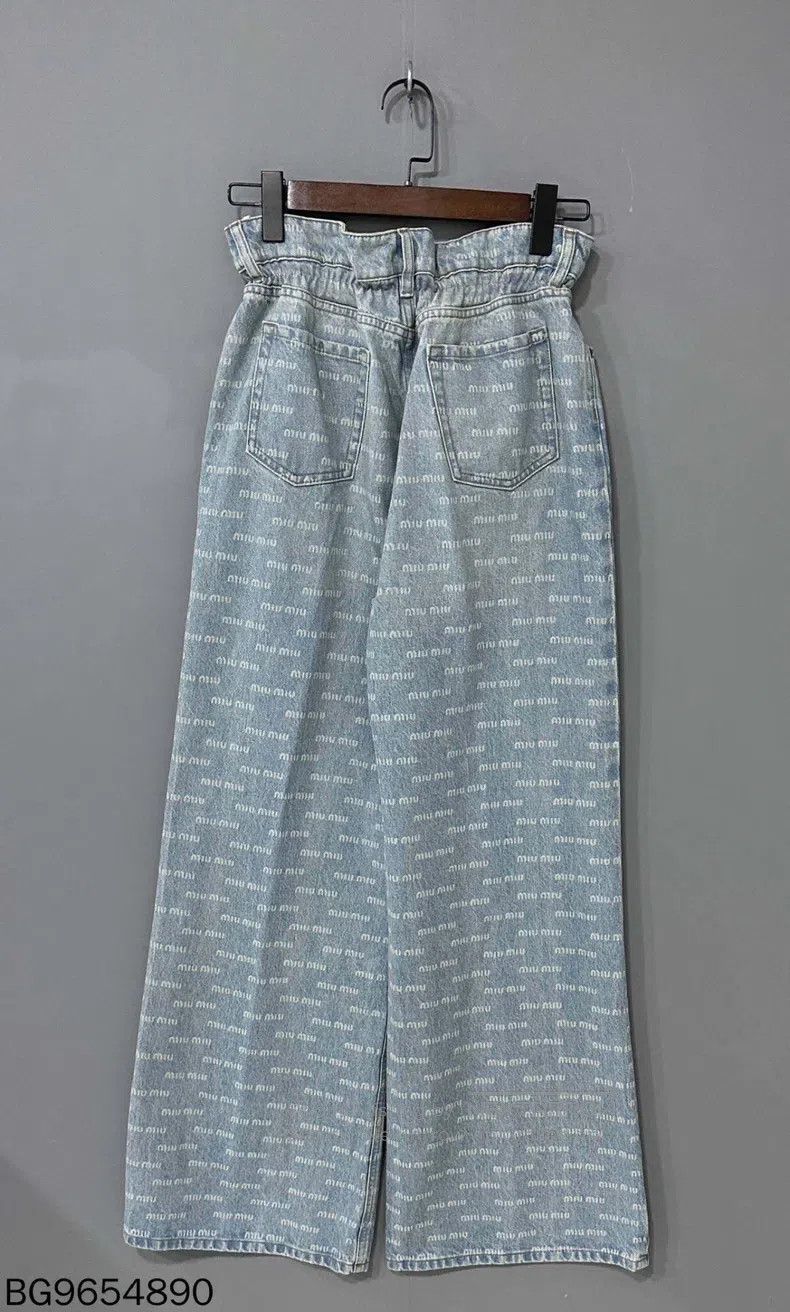Miu Miu Miu Miu 26 Full-printed wide-leg jeans Size 26" / US 2 / IT 38 - 3 Thumbnail