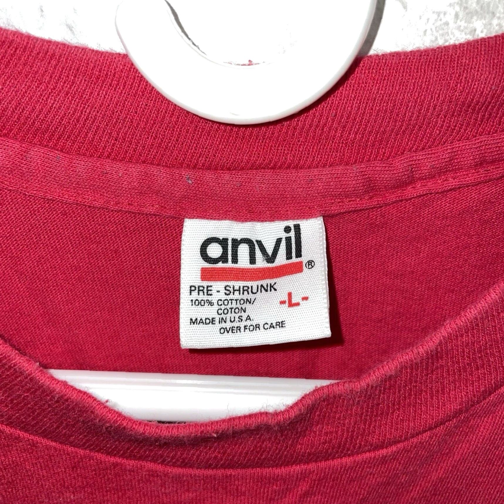 Anvil VTG Anvil Tee Route 96 Graphic Proud USA Red Mens Size L Cotton Single Stitch Shirt Size US L / EU 52-54 / 3 - 4 Thumbnail
