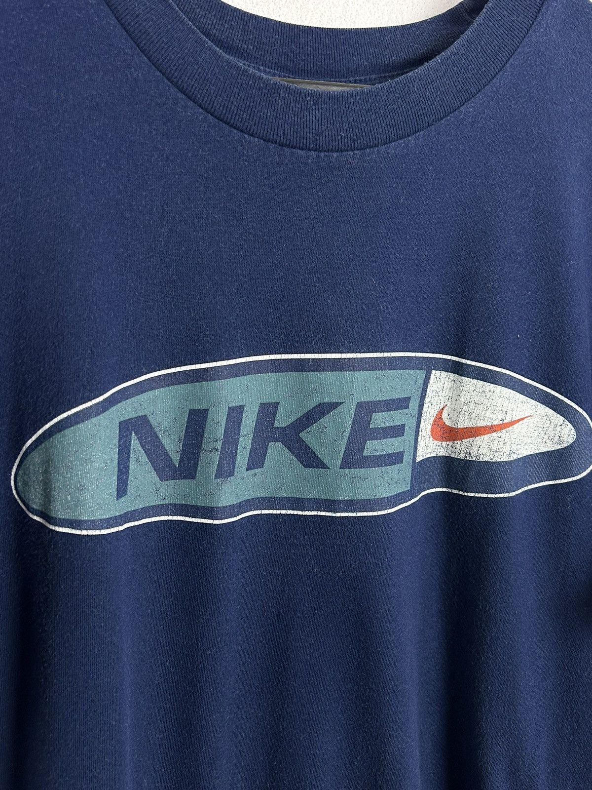 Nike 90s Vintage Nike Center Logo Short Sleeve T-Shirt In Blue Size US XL / EU 56 / 4 - 2 Thumbnail