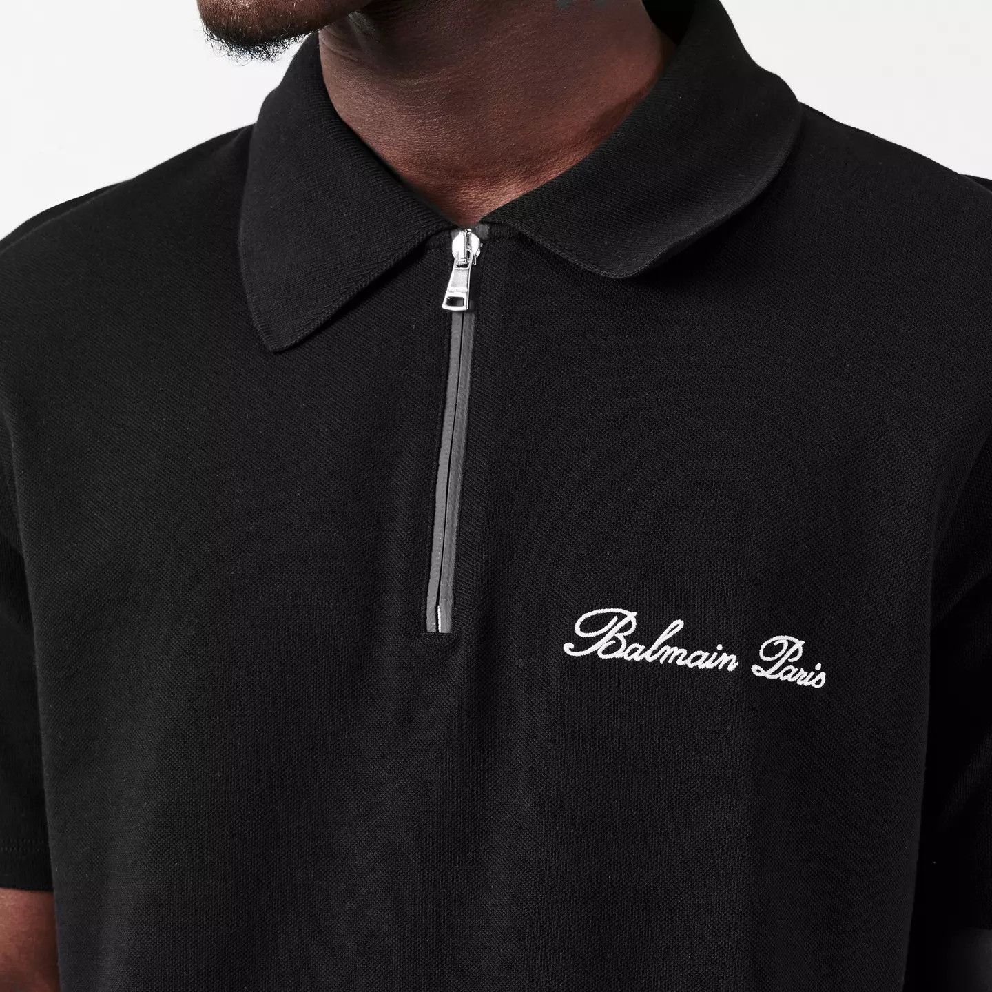 Balmain o1g2r1mq0426 Signature Short Sleeve Polo Shirt in Black Size US L / EU 52-54 / 3 - 5 Thumbnail