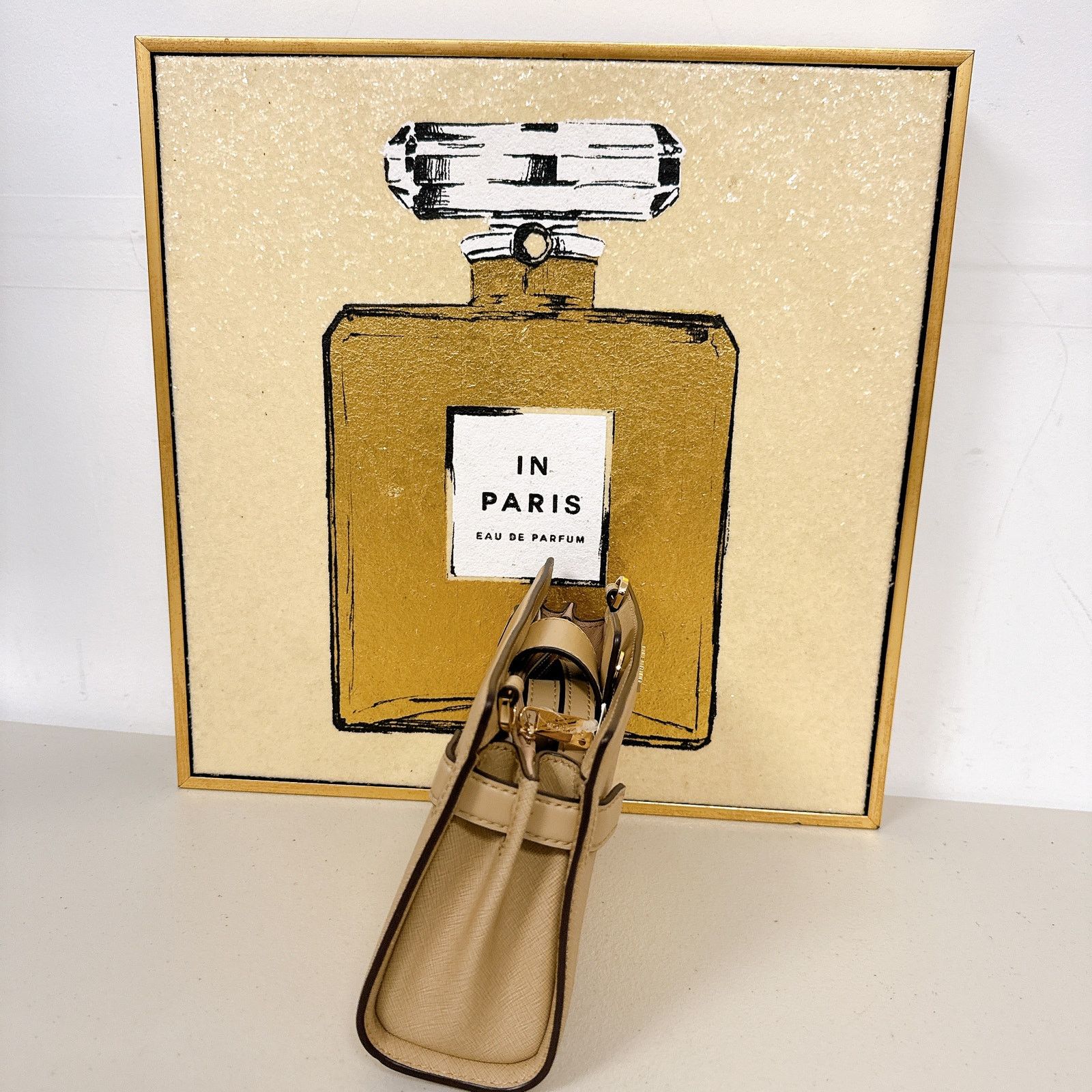 Michael Kors Michael Kors 35S0GU9C1L Rayne Small Leather Classic Bisque Size ONE SIZE - 3 Thumbnail