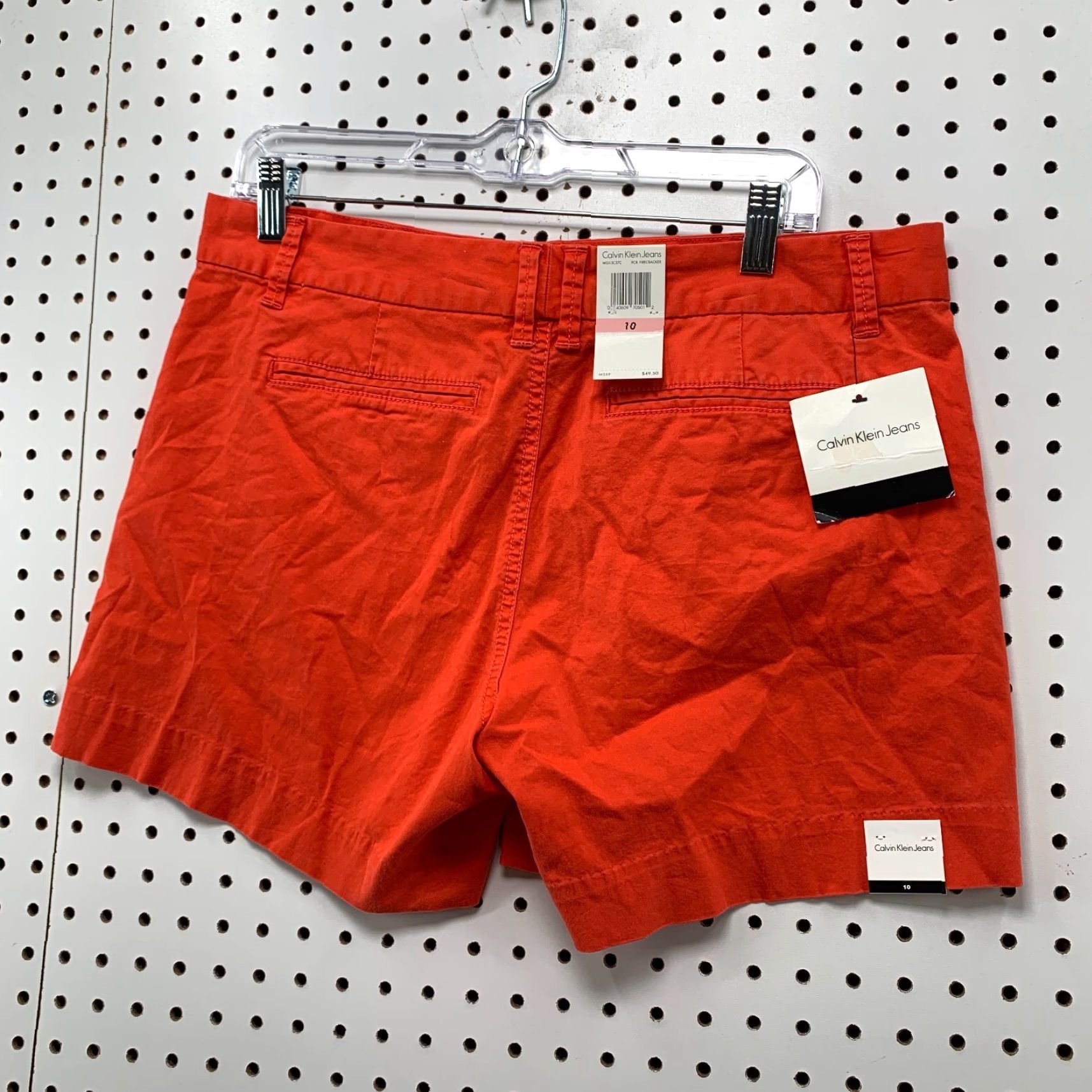 Calvin Klein NEW Calvin Klein Chino Shorts Womens Size 10 Red Orange NWT 33x5 Size 32" / US 10 / IT 46 - 6 Thumbnail