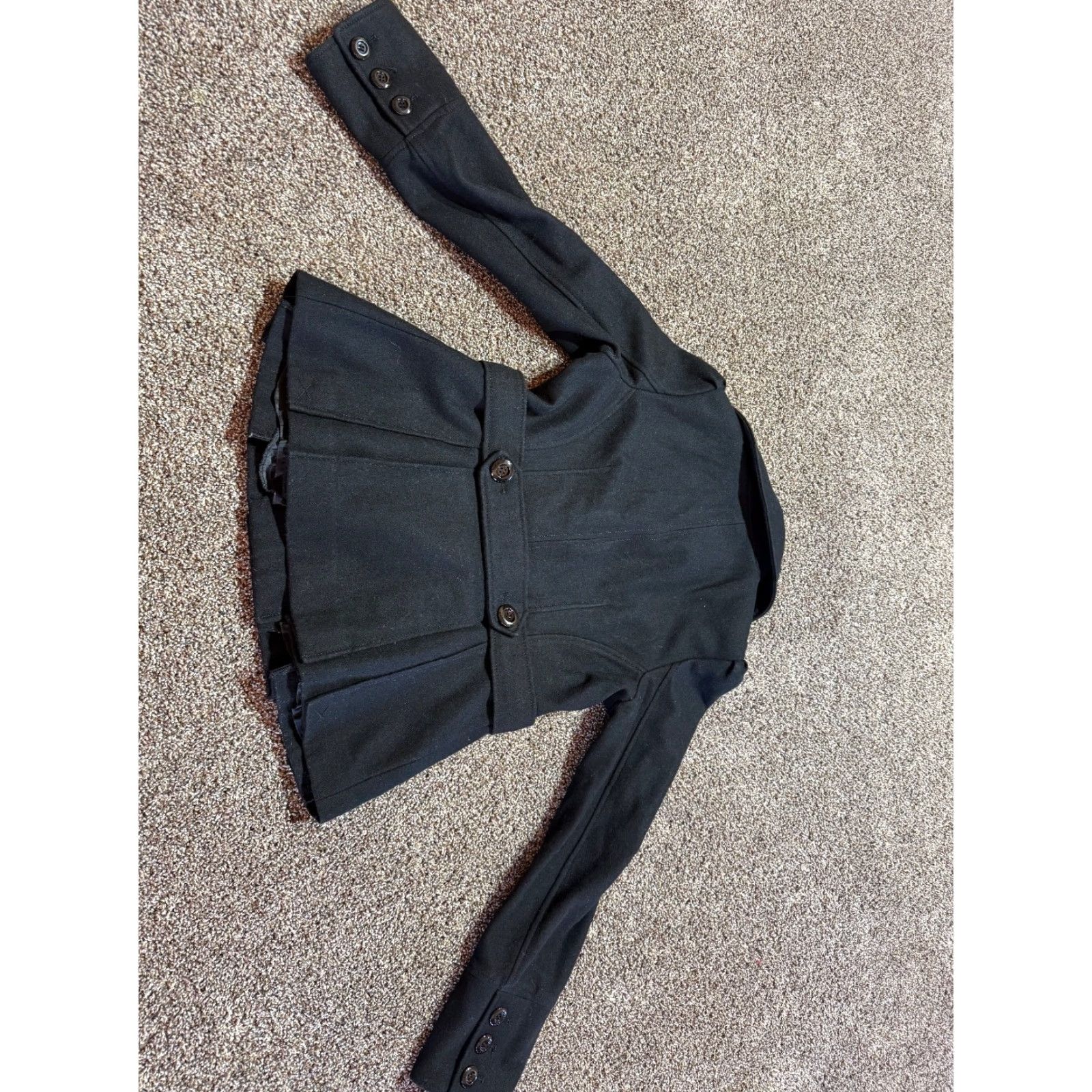 Guess Guess Womens Jacket Black Pea Coat Wool Blend Button Front Medium Size M / US 6-8 / IT 42-44 - 5 Thumbnail