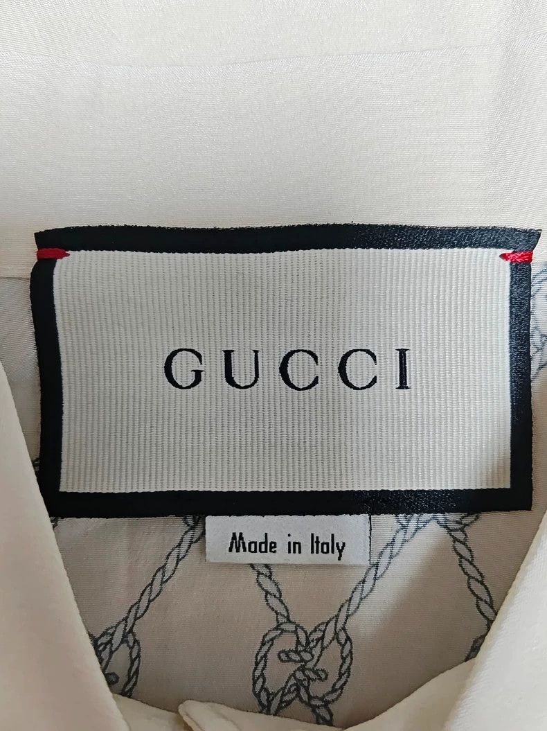 Gucci Gucci Size 38 Full-print old flower logo silk long-sleeved Size US XXS / EU 40 - 4 Thumbnail