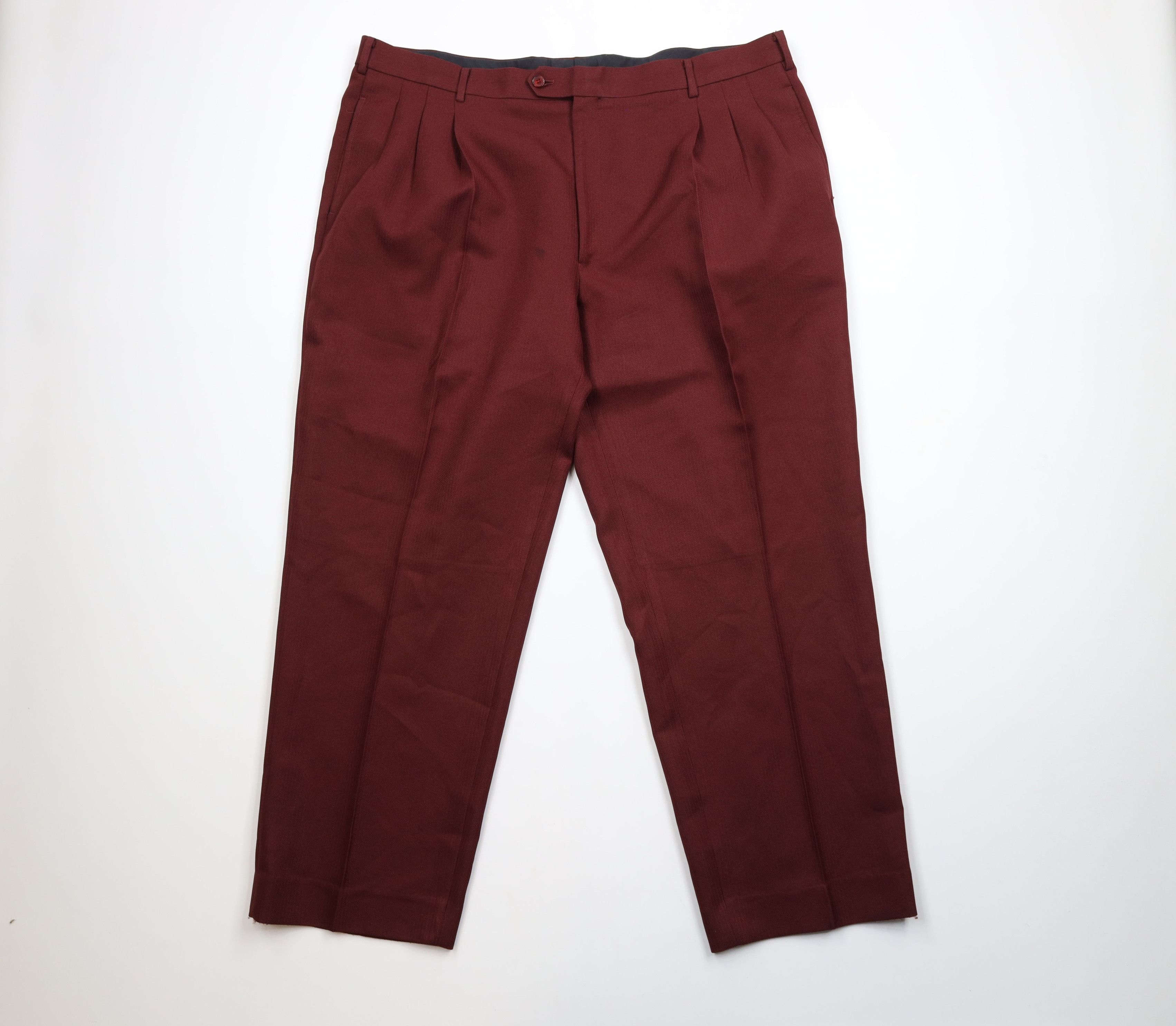 Vintage Vintage 90s Streetwear Knit Wide Leg Chino Pants Red Size US 44 / EU 60 - 1 Thumbnail