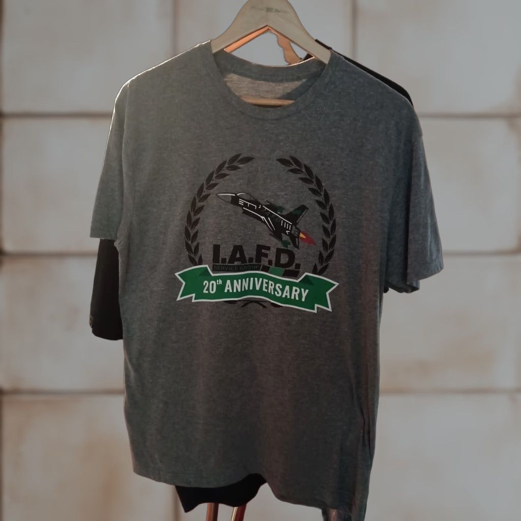 Vintage VINTAGE IAFD Service Group 20th Anniversary T-shirt Size L USA Jet Shirt Mens Gray Size US L / EU 52-54 / 3 - 1 Thumbnail