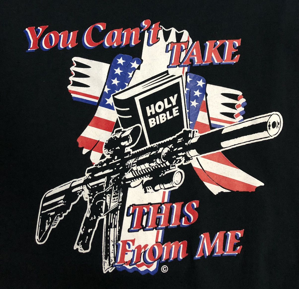 Vintage Vintage Holy Bible You Can't Take This From Me T-Shirt Size US L / EU 52-54 / 3 - 3 Thumbnail