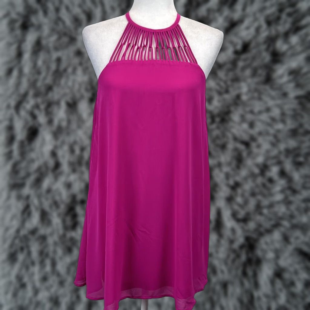 Lulus Lulus Tell Me Fuschia Swing Dress Sz M Sleeveless Mini Bright Pink Barbie Signature? Size M / US 6-8 / IT 42-44 - 1 Thumbnail