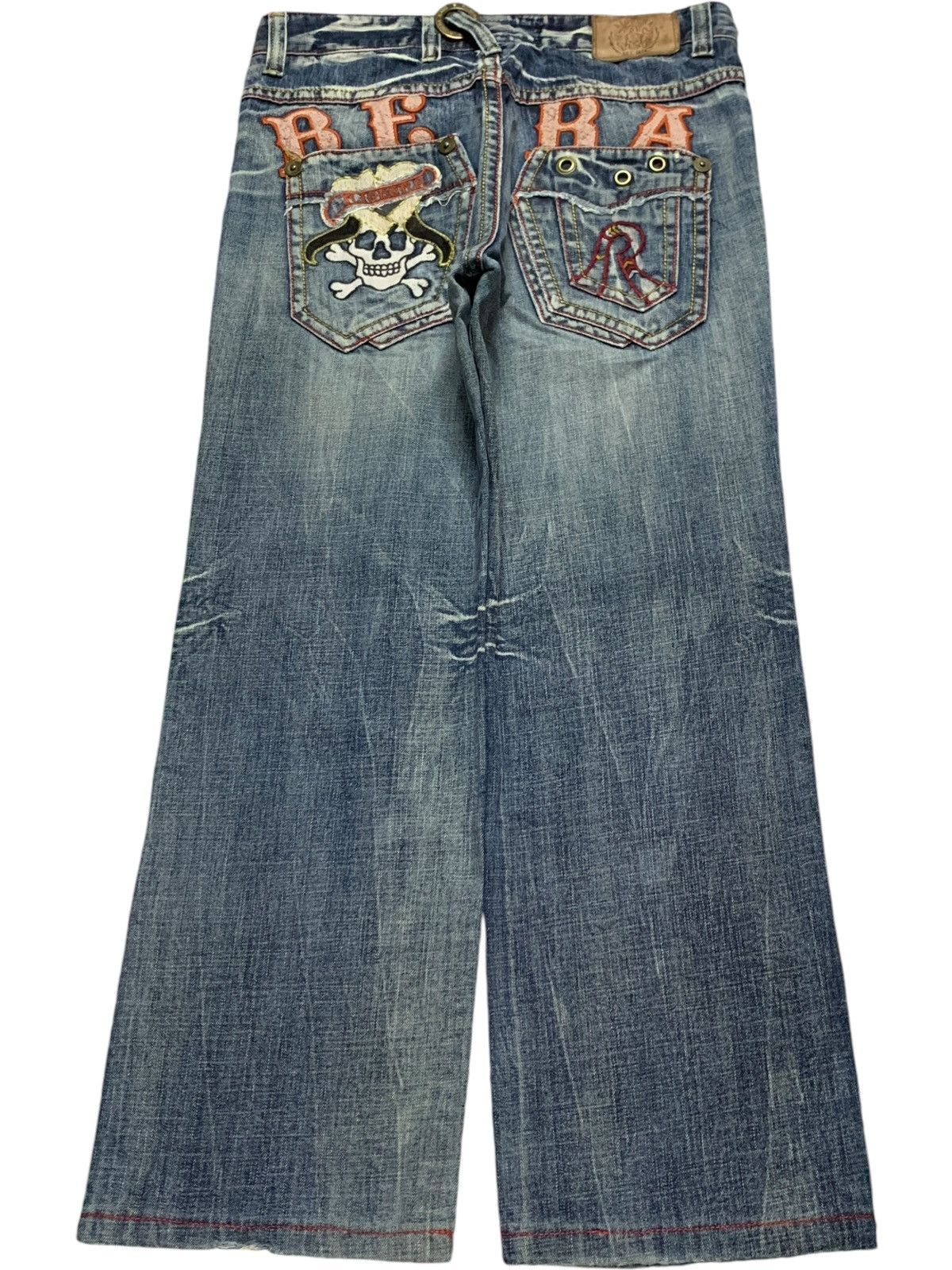 JNCO × Japanese Brand Vintage Japanese Brand Bleached Distressed Baggy Jeans Size 33" - 2 Thumbnail