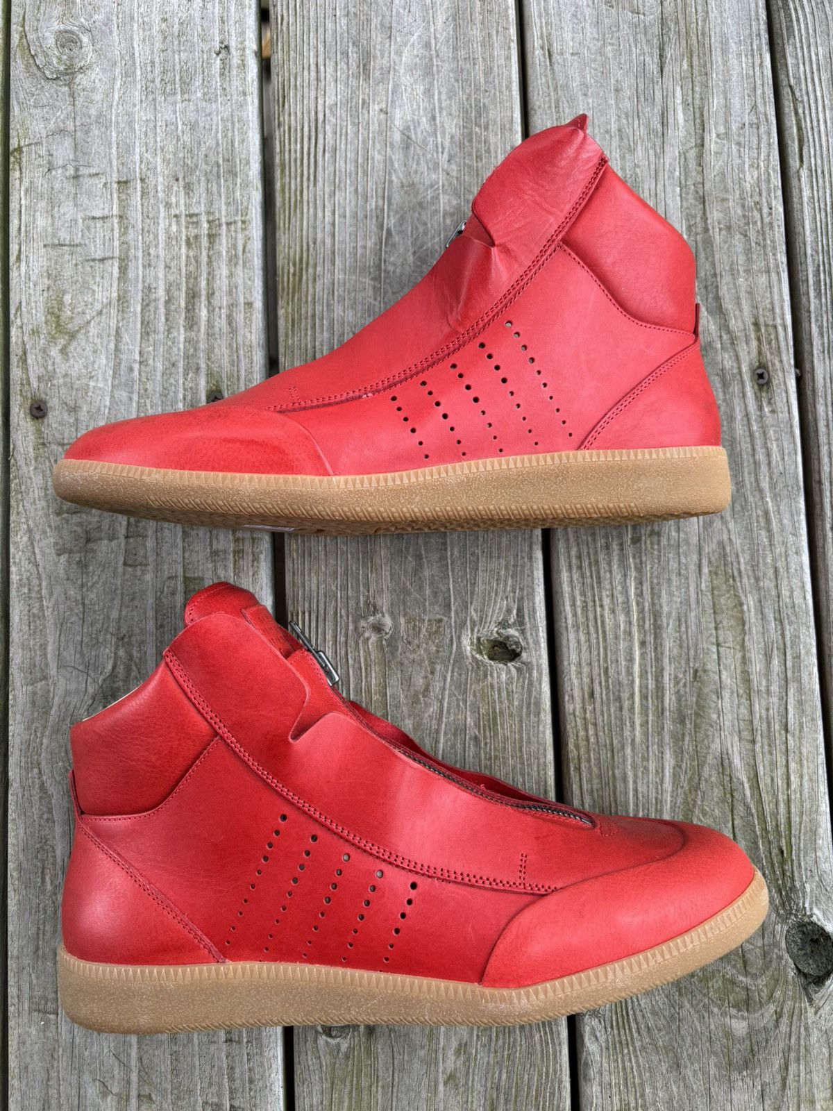 Maison Margiela Maison Margiela Circuit High Red Leather BRAND NEW Size US 13 / EU 46 - 2 Thumbnail