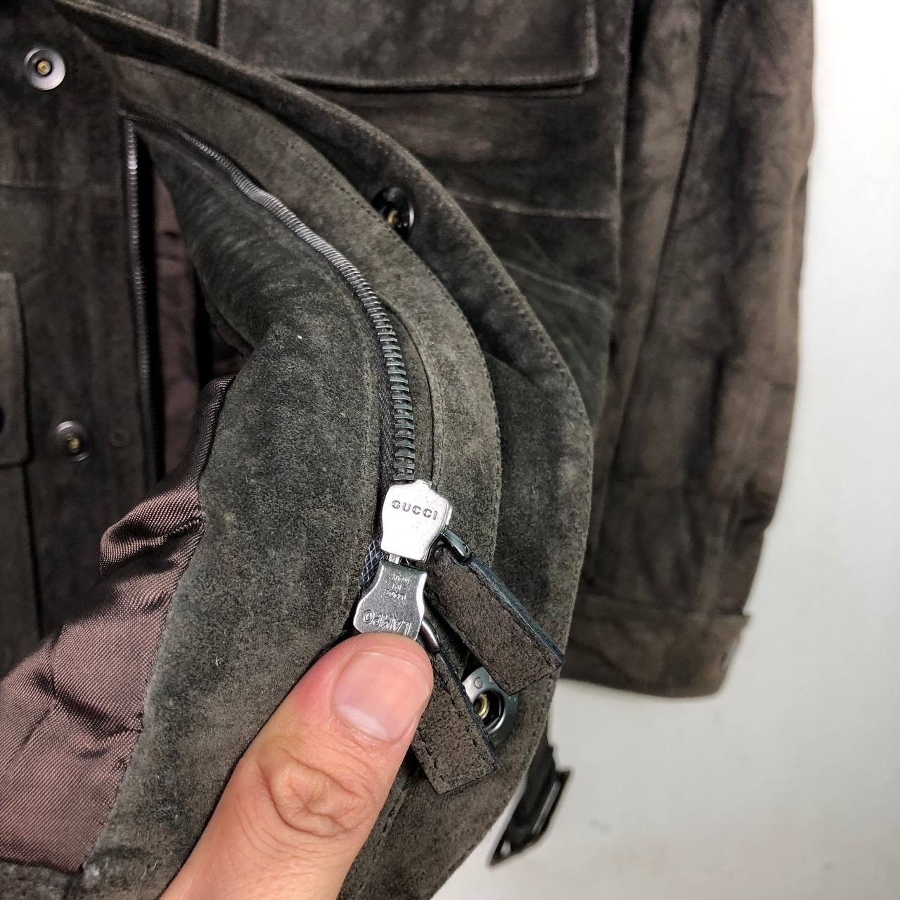 Gucci FW03 Gucci Tom Ford Belted Suede Fields Leather Jacket Size US S / EU 44-46 / 1 - 14 Thumbnail