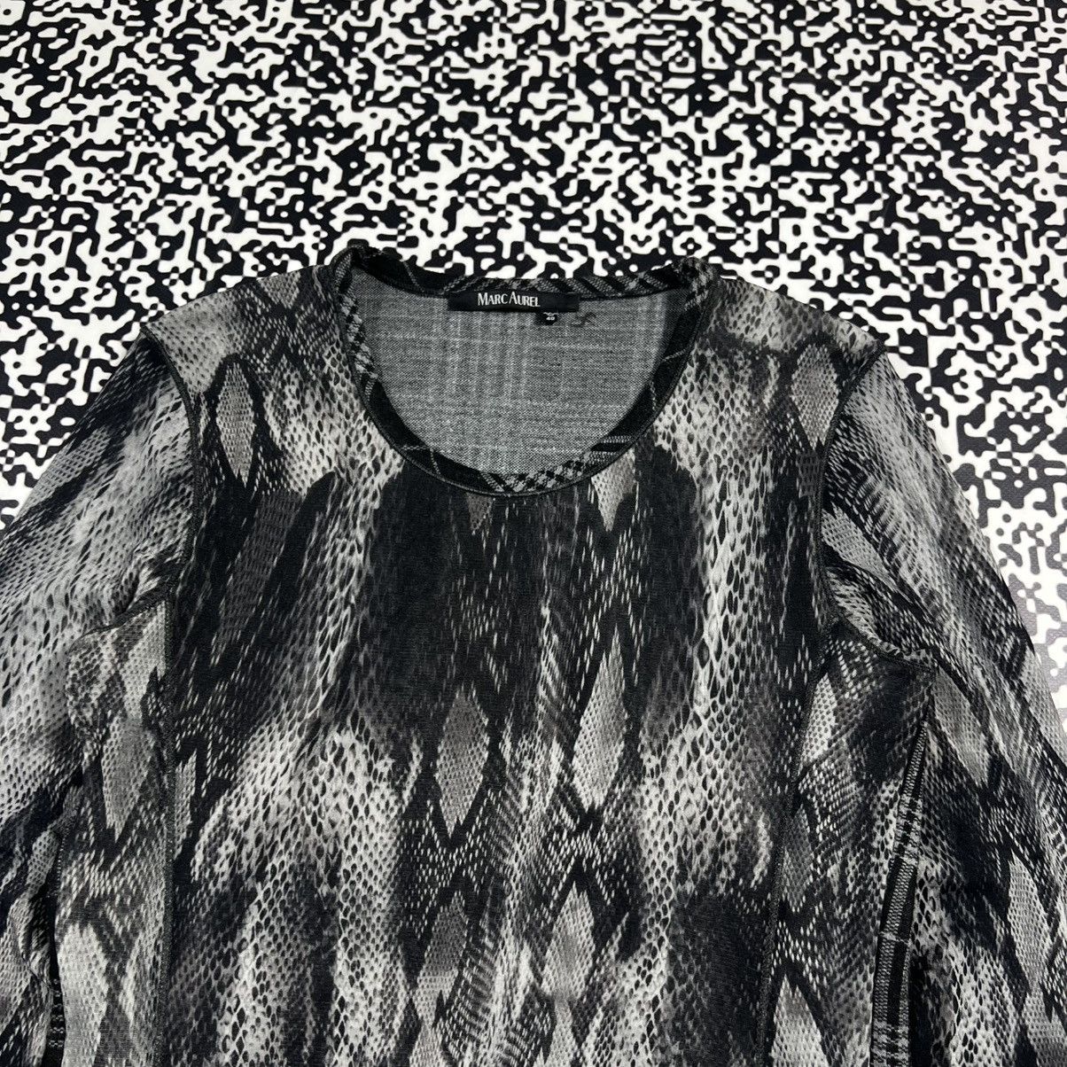 Japanese Brand Vintage Y2K Marc Aurel Snake Retro Mesh Longsleeve Size XL / US 12-14 / IT 48-50 - 9 Thumbnail