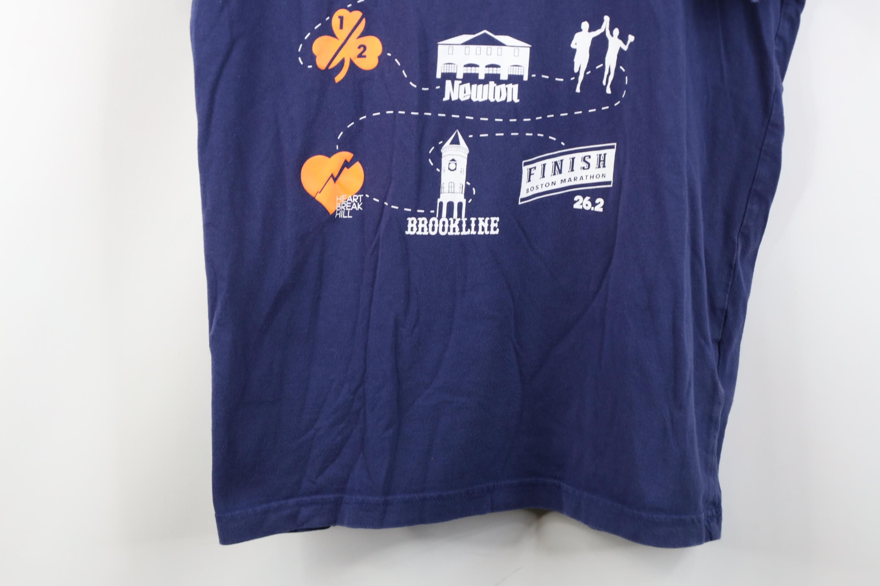 Adidas Y2K Adidas 2014 Boston Marathon Short Sleeve T-Shirt Blue Size US M / EU 48-50 / 2 - 3 Thumbnail