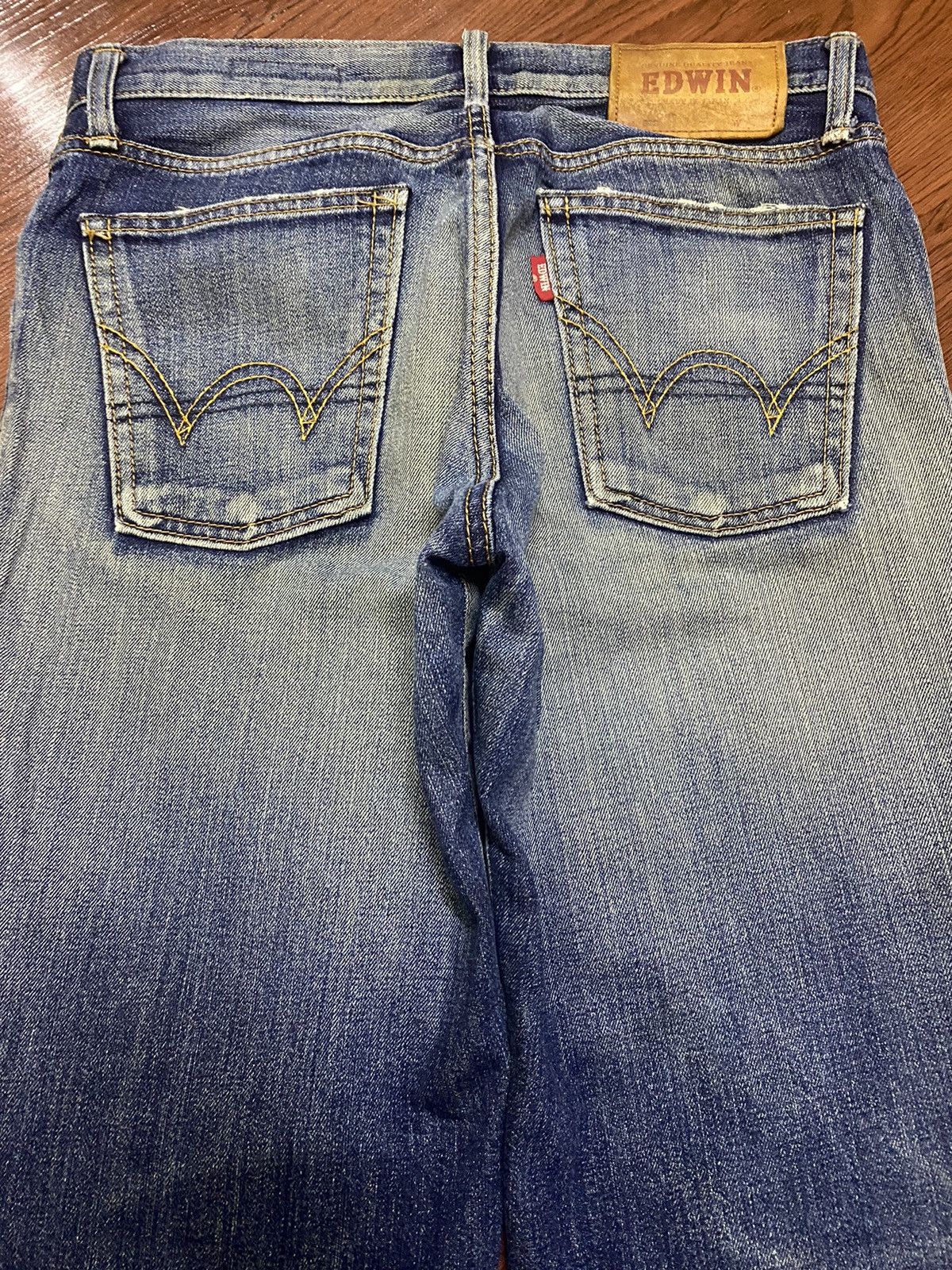 Japanese Brand Vintage Edwin503 Limited Blue Wash Distressed Loose Jeans Size US 31 - 4 Thumbnail