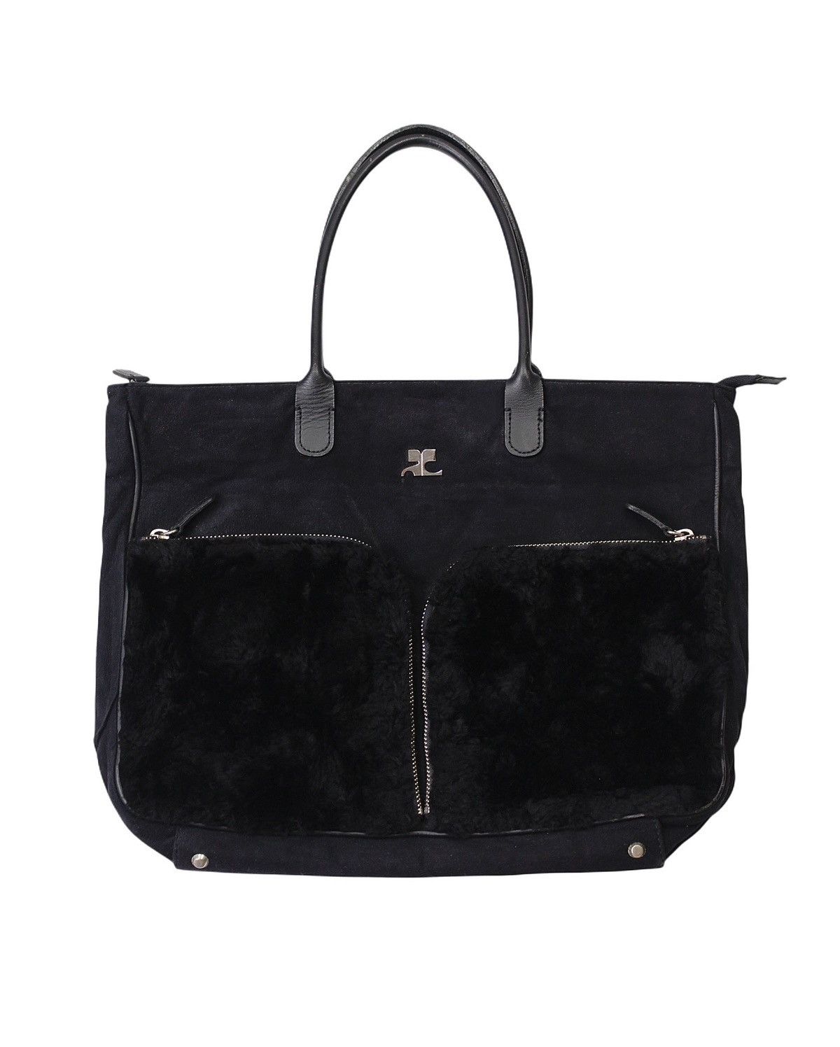 Courreges 2000S COURRÈGES BLACK SUEDE & FAUX FUR TOTE BAG Size ONE SIZE - 1 Thumbnail