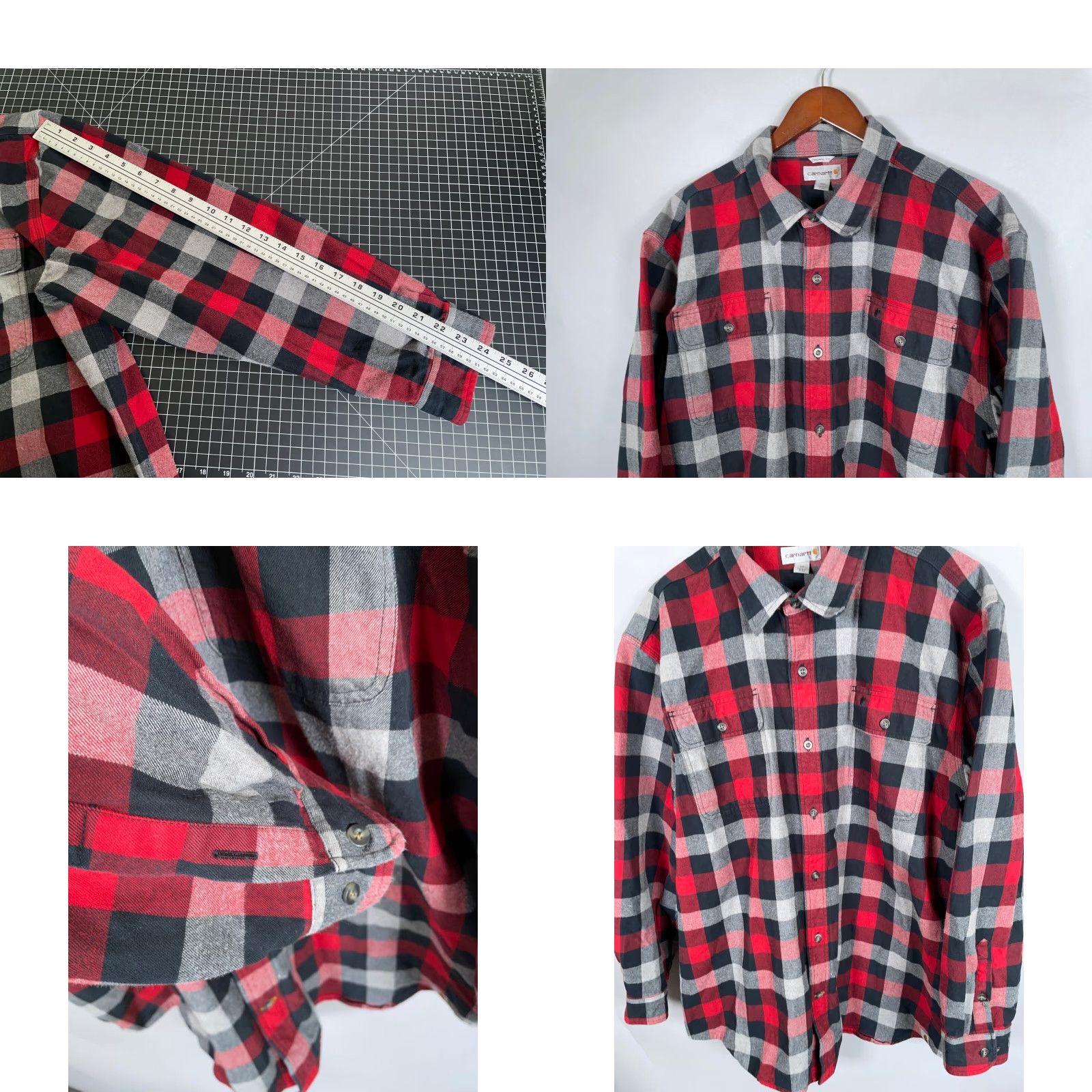 Carhartt Carhartt Flannel Shirt Adult 2XL Red Black Plaid Heavyweight Original Fit Workwear Mens Size US XXL / EU 58 / 5 - 8 Thumbnail