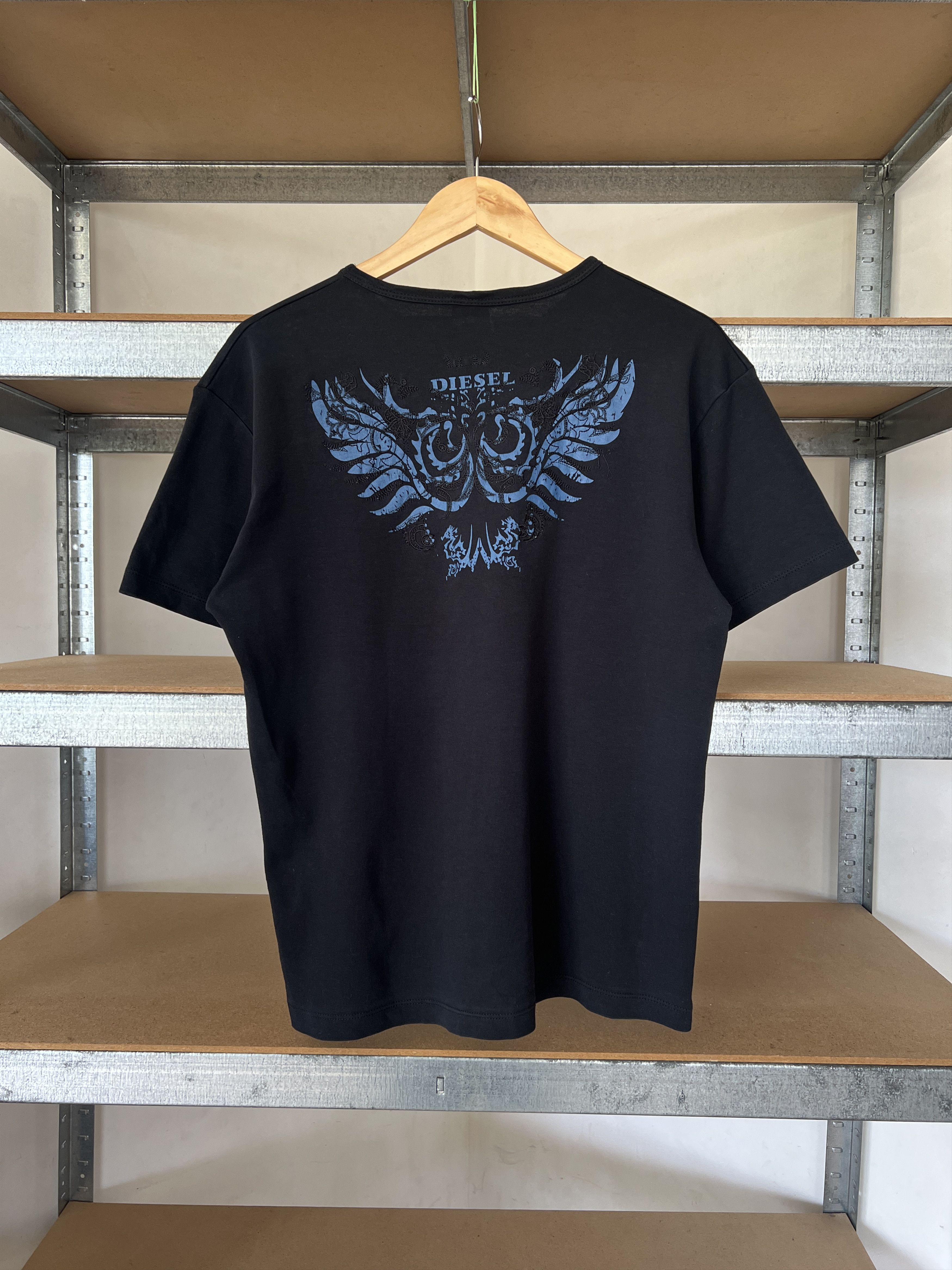Diesel Diesel Y2K Vintage Avant Garde Wings Graphic Tee Size US L / EU 52-54 / 3 - 1 Thumbnail
