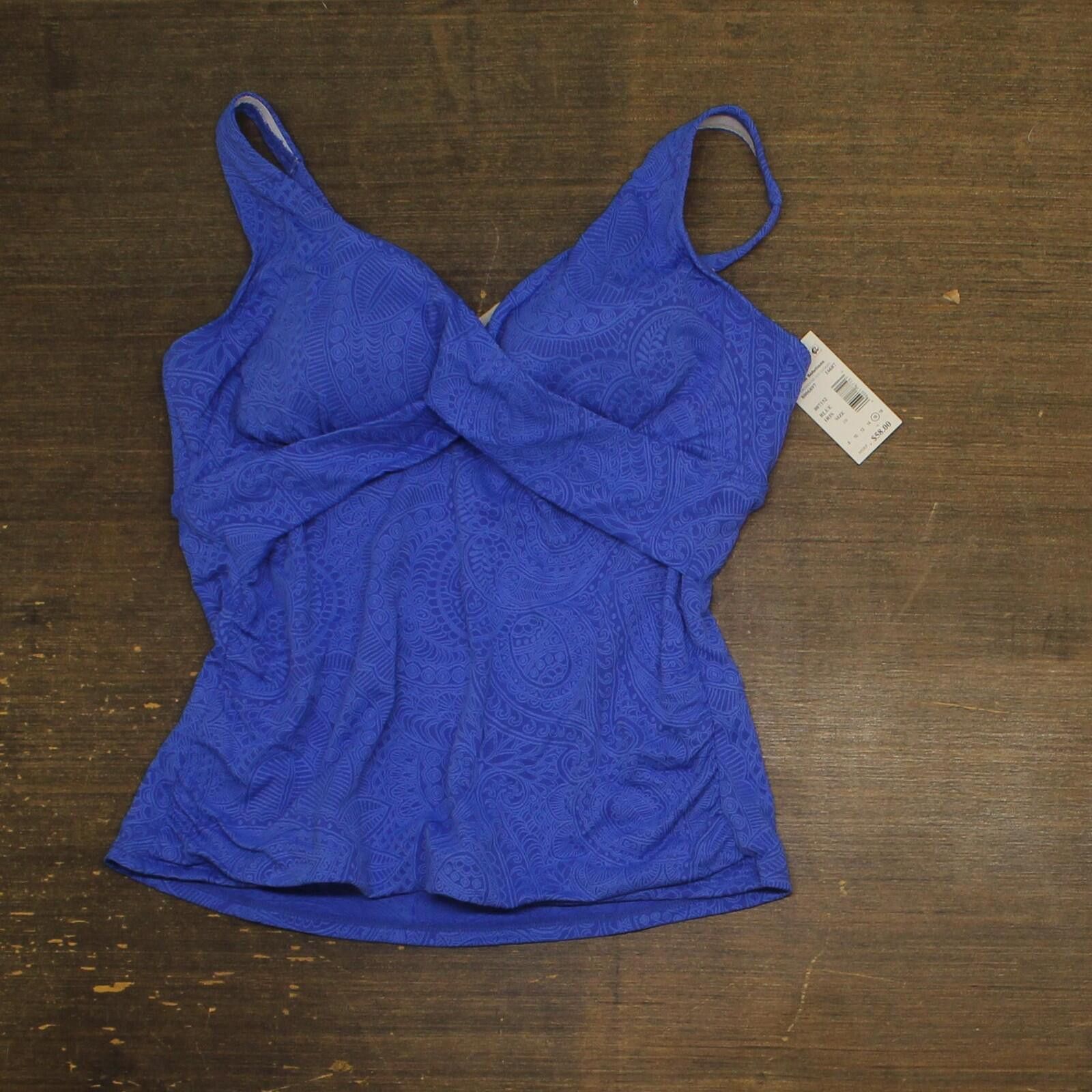 Other Swim Solutions Tankini Jacquard Swim Top Blue Paisley 16 Size ONE SIZE - 1 Thumbnail
