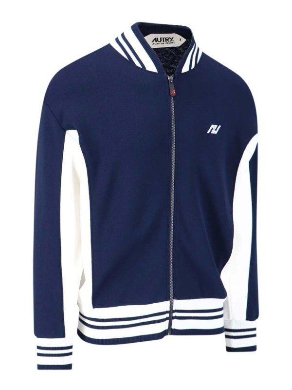 AUTRY o1y0426 Cardigan in Navy Blue/White Size US L / EU 52-54 / 3 - 2 Thumbnail