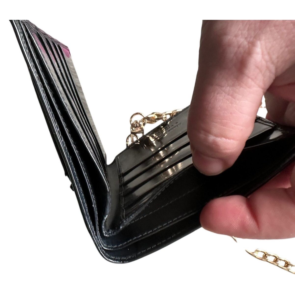 Salvatore Ferragamo Ferragamo Bi-fold Wallet - Double Gancini Enamel Black Size ONE SIZE - 16 Thumbnail