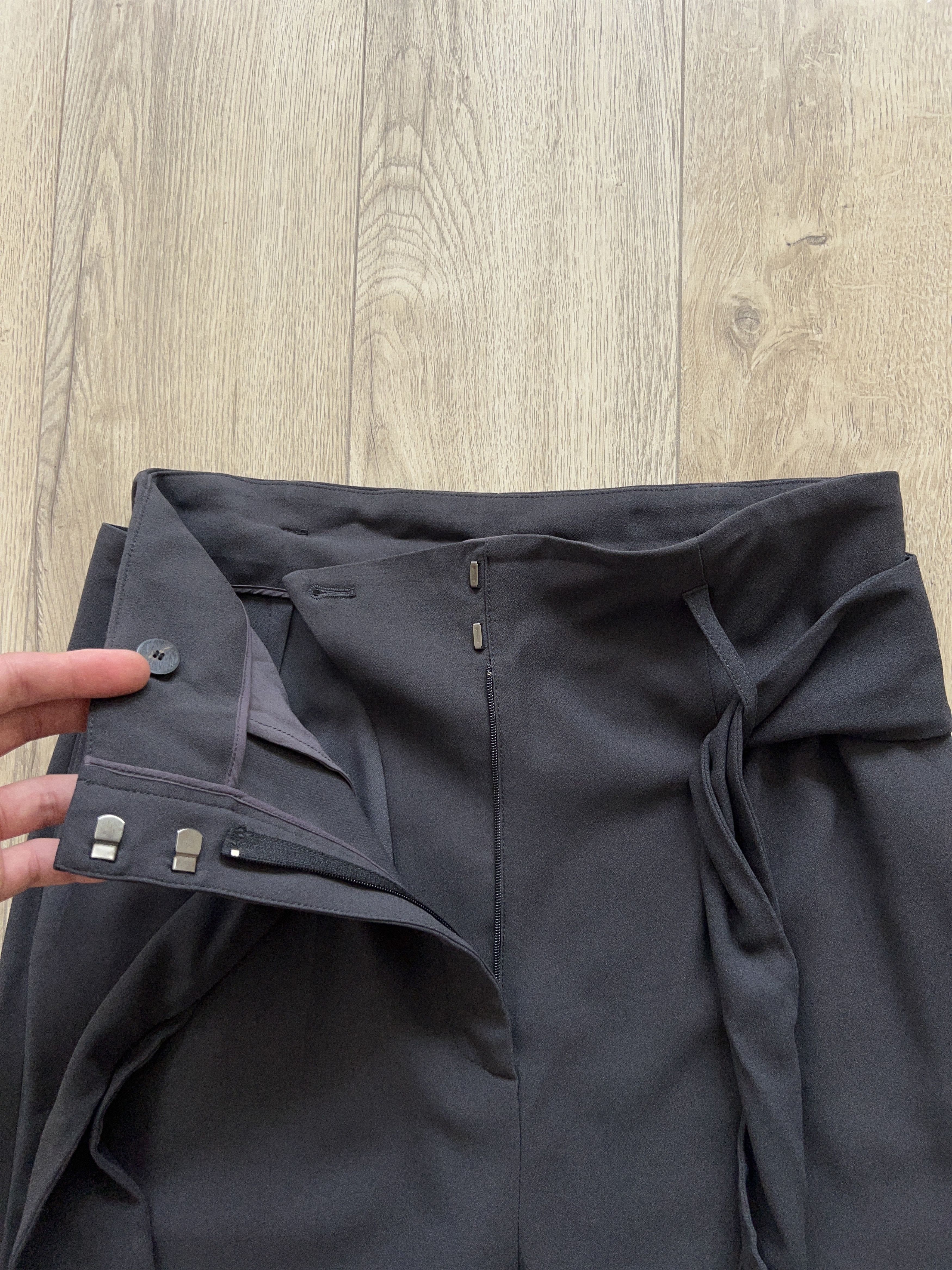 Designer × Fabiana Filippi Womens Belted High Waist Pants Trousers Dark Grey Size M Size 30" / US 8 / IT 44 - 11 Thumbnail