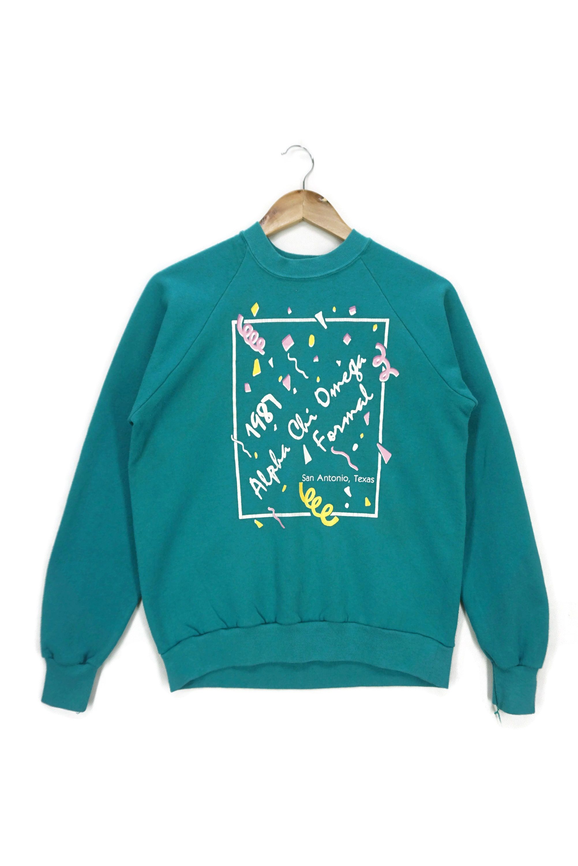 NCAA Alpha Chi Omega Formal San Antonio Sweatshirt 1987 Pullover Size US M / EU 48-50 / 2 - 1 Thumbnail