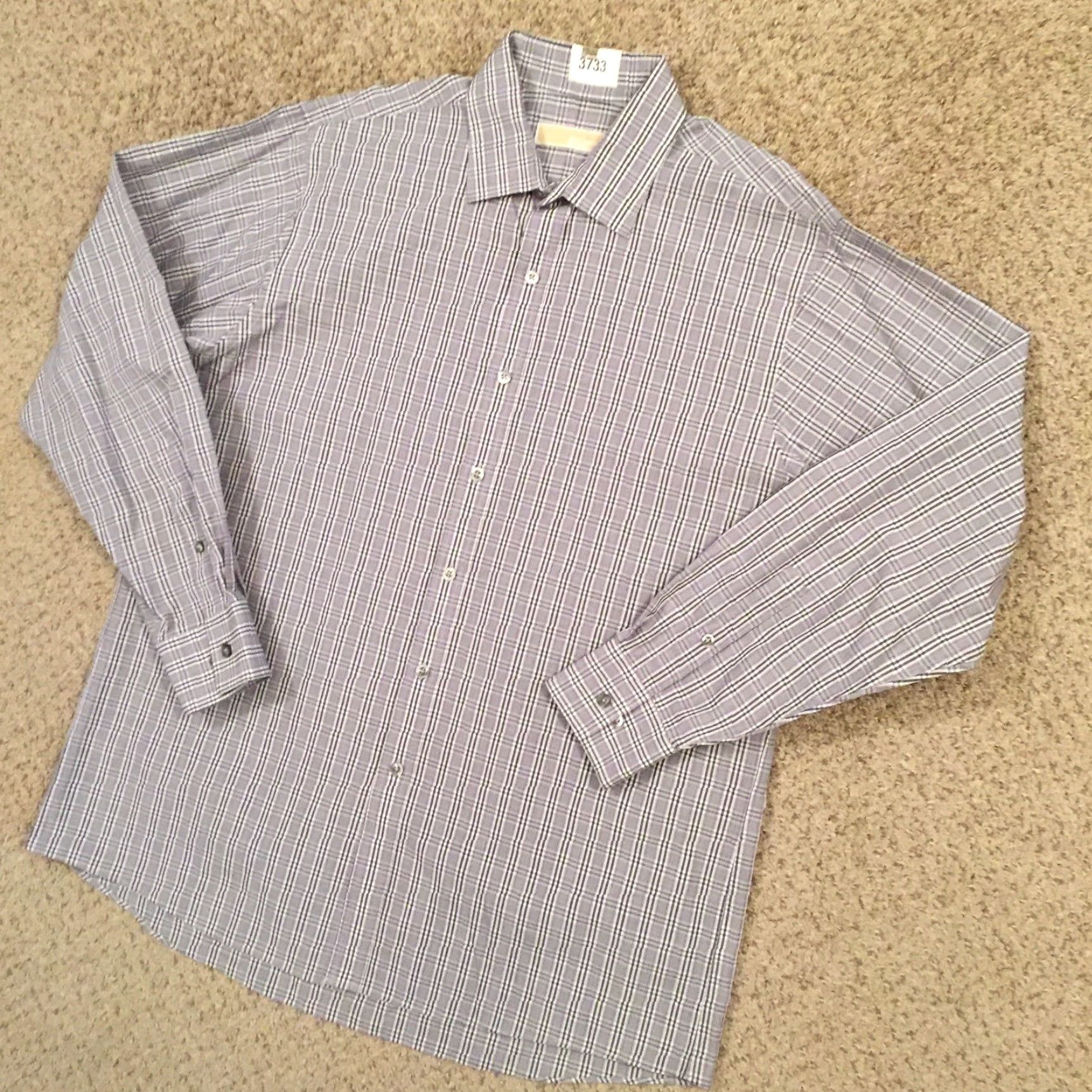 Michael Kors Michael Kors Button-Up Shirt Mens 16.5 Gray Pink Plaid Long Sleeve Shirt Button-Front Mens Col Size US XL / EU 56 / 4 - 2 Thumbnail
