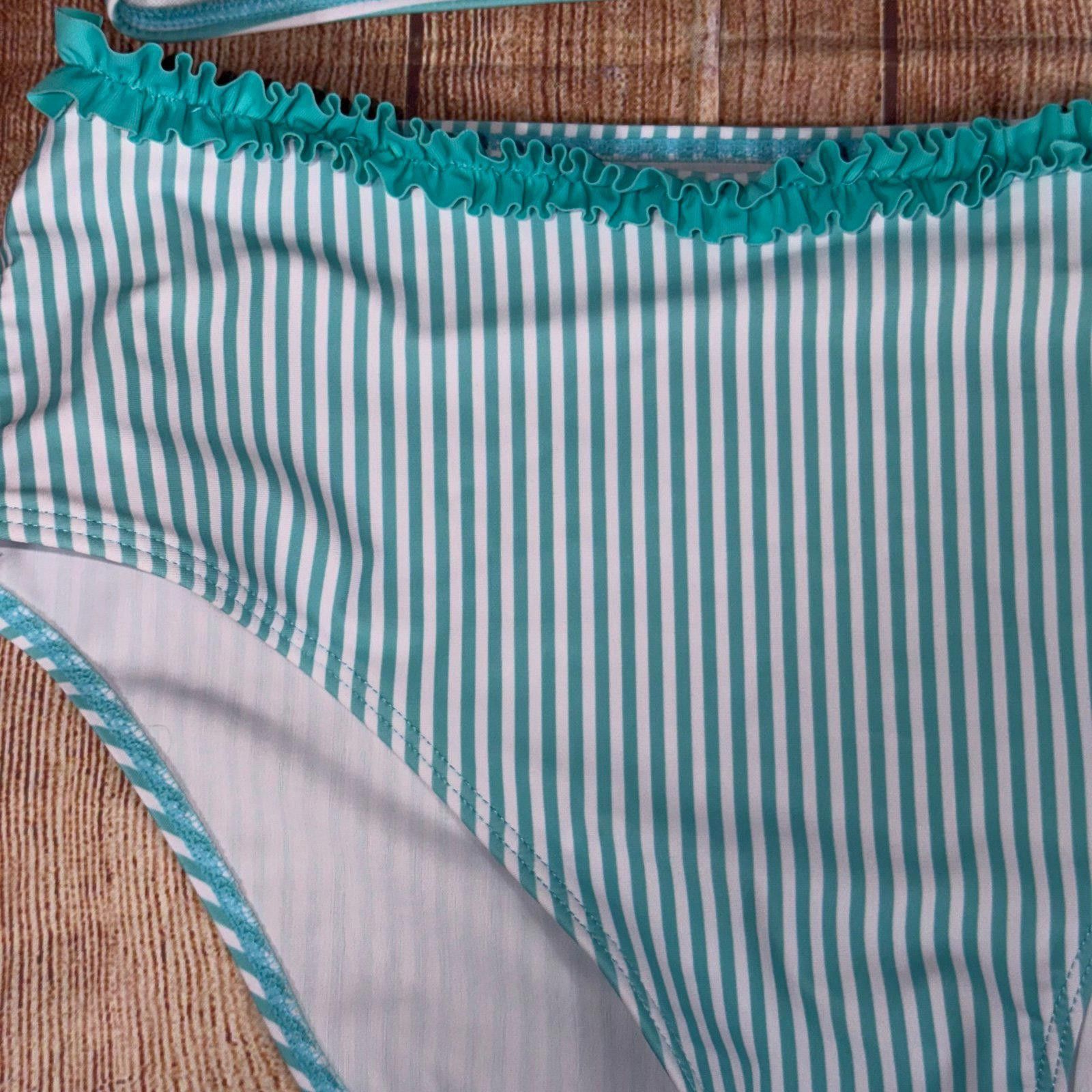Other Striped High-Waisted Bikini Set with Ruffle Trim Size M Size ONE SIZE - 3 Thumbnail