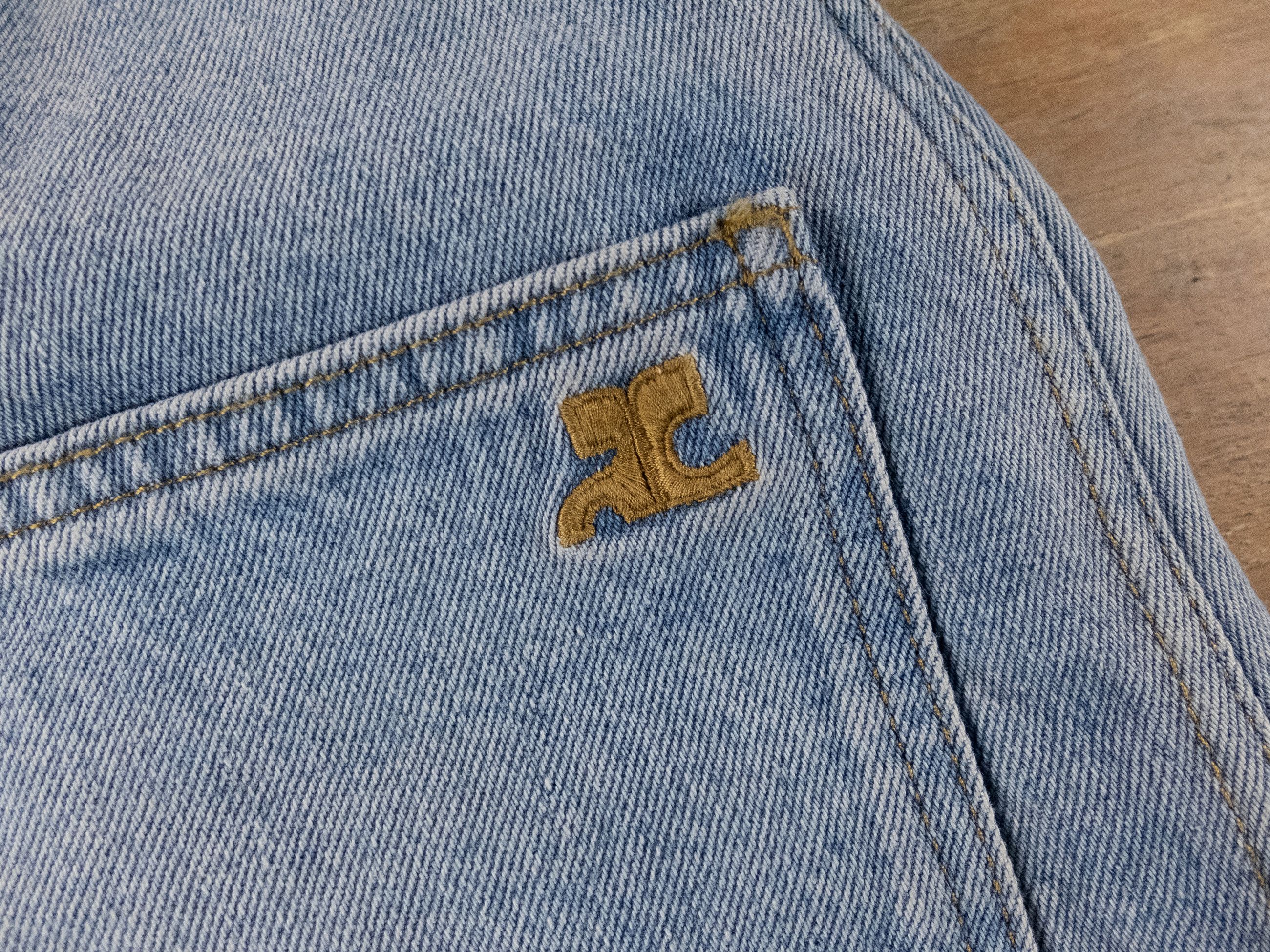 Courreges COURREGES Trucker Strap blue denim mini skirt 4 36 Size 26" / US 2 / IT 38 - 9 Thumbnail