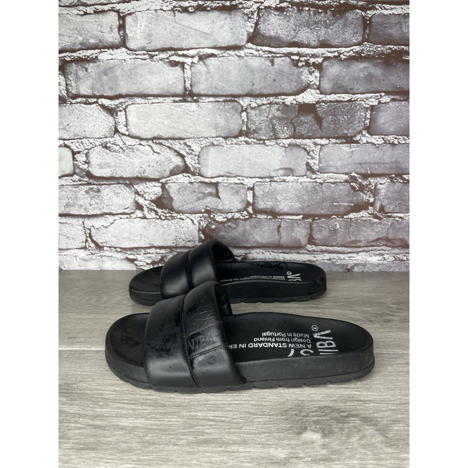 Other VIBA Porto Preto Black Leather Portugal Slides Sandals Women Size US 6.5 / IT 36.5 - 16 Thumbnail
