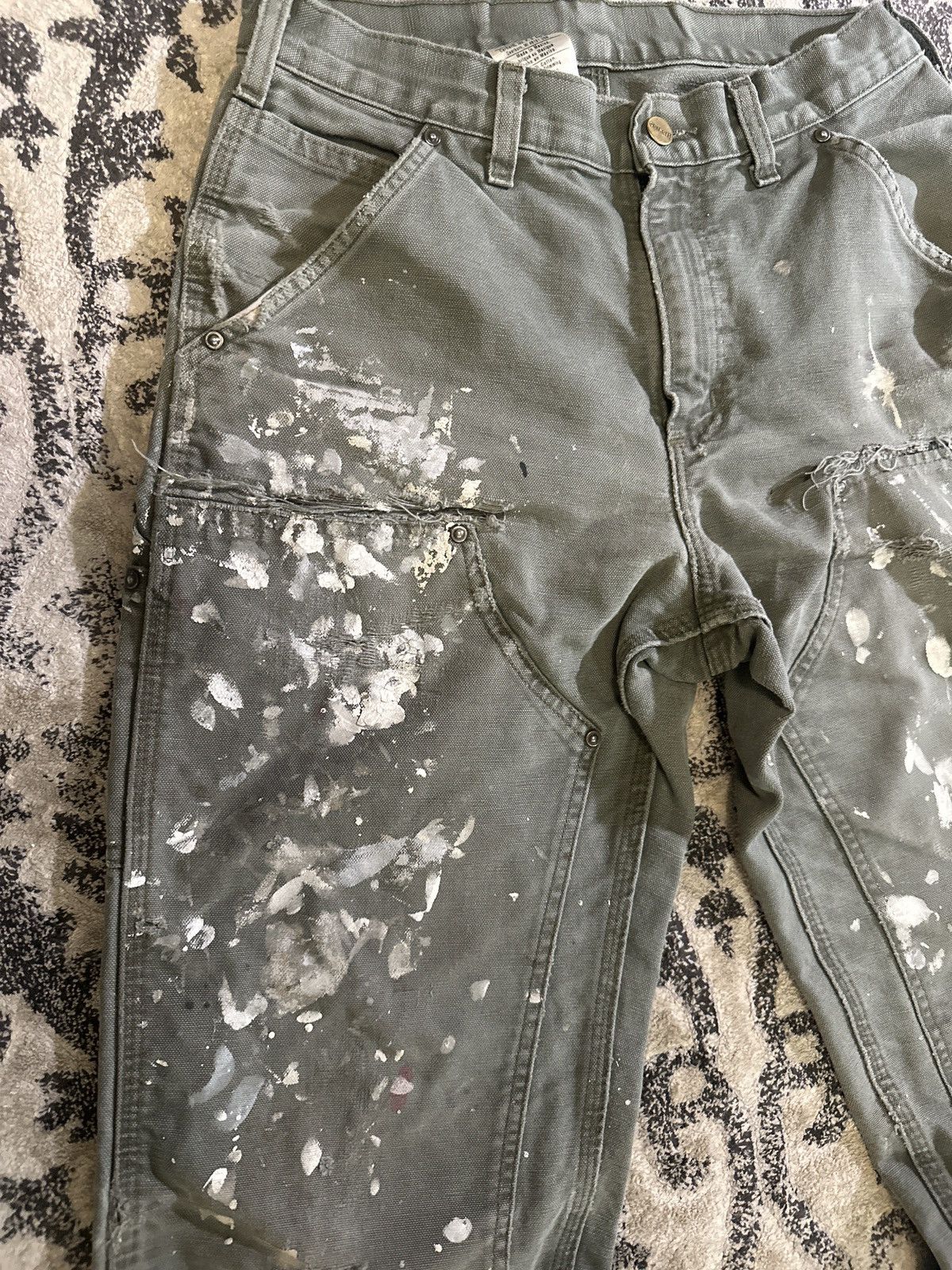 Carhartt × Vintage Vintage Carhartt Double Knee Paint Splatter Pants Size US 30 / EU 46 - 2 Thumbnail