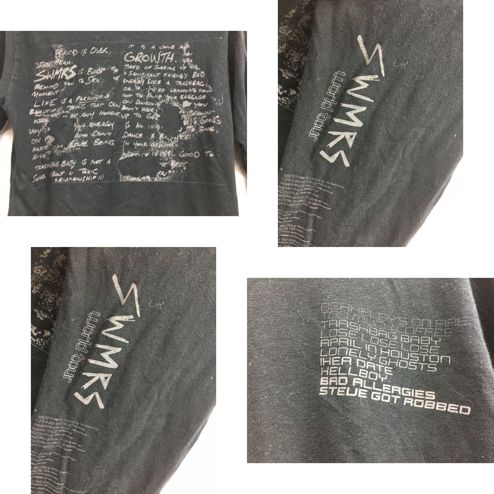 Vintage SWMRS Band T-Shirt Long Sleeve Black Size S Mens Rock World Tour Shirt Size US S / EU 44-46 / 1 - 8 Thumbnail